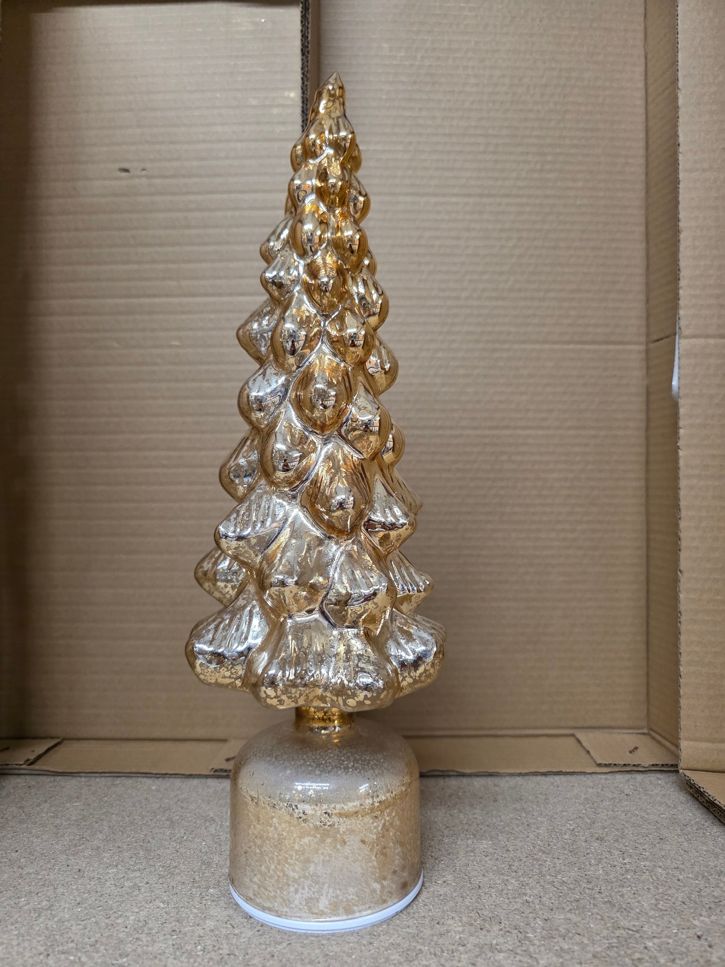 Battery X-mas Tree Rotatable Gold 39x13cm