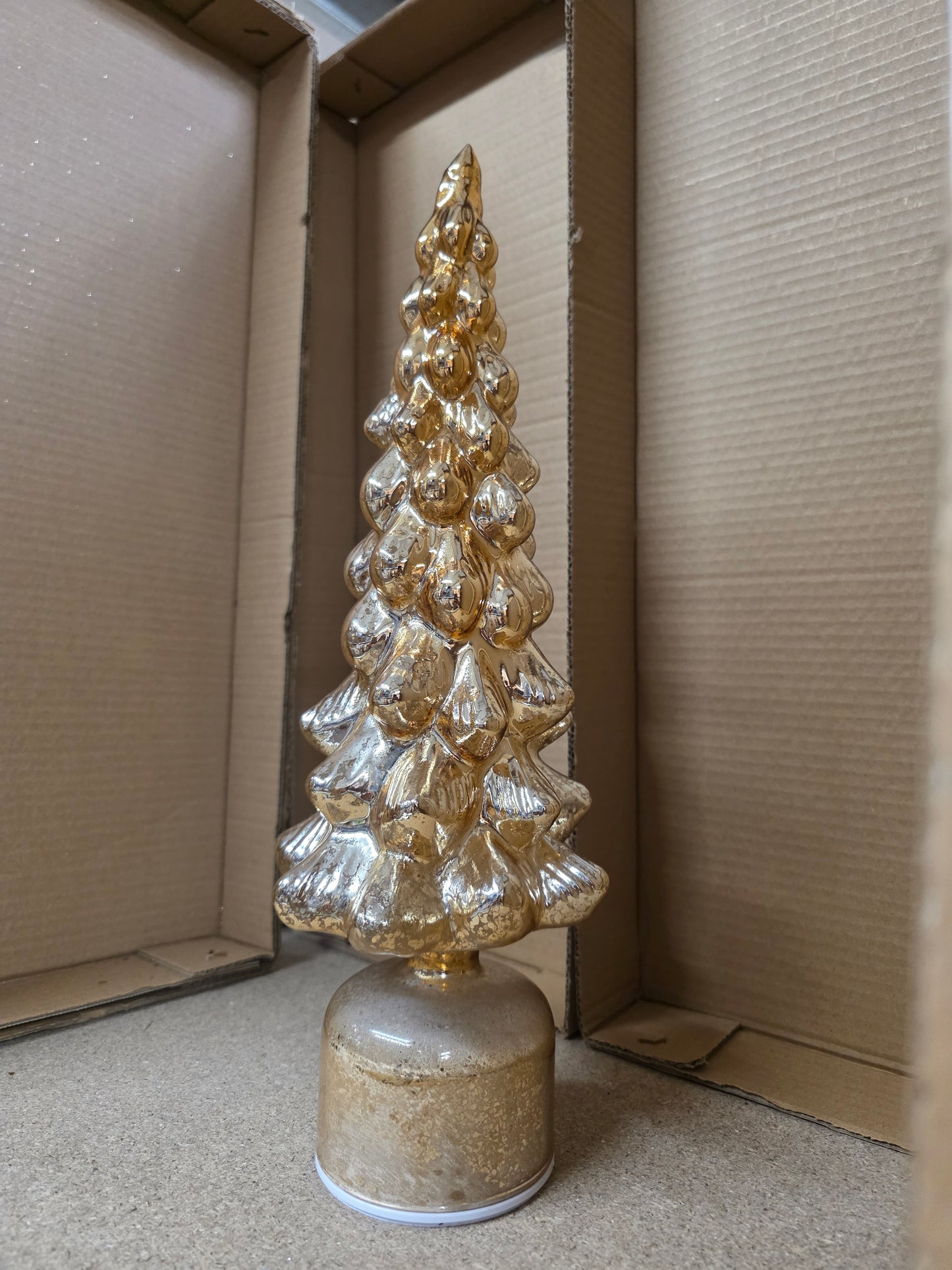 Battery X-mas Tree Rotatable Gold 39x13cm