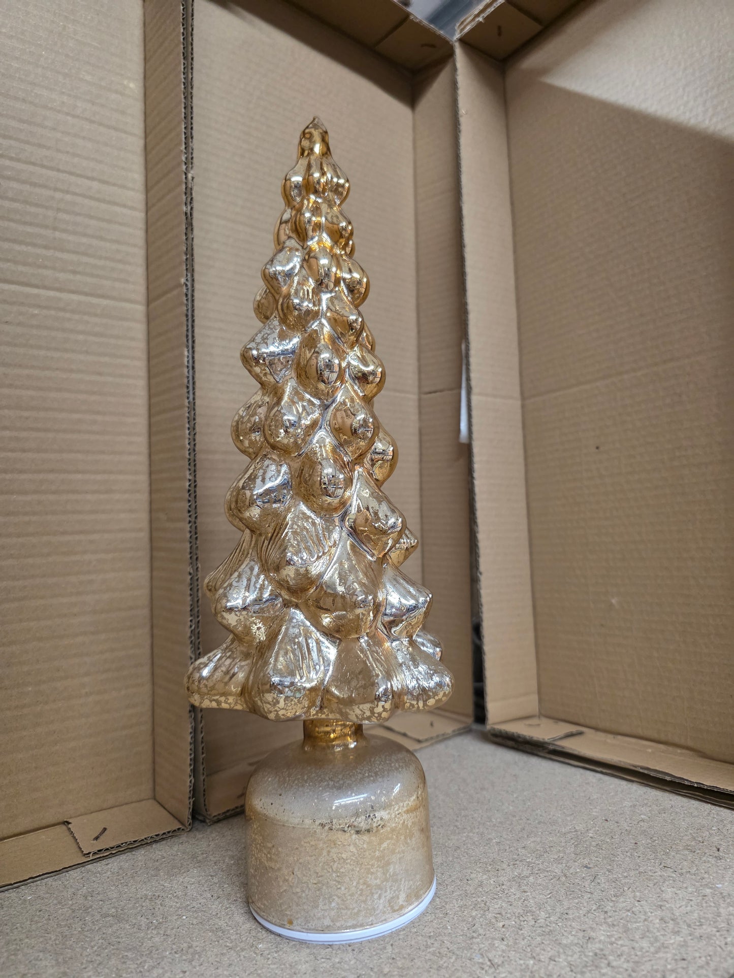 Battery X-mas Tree Rotatable Gold 39x13cm