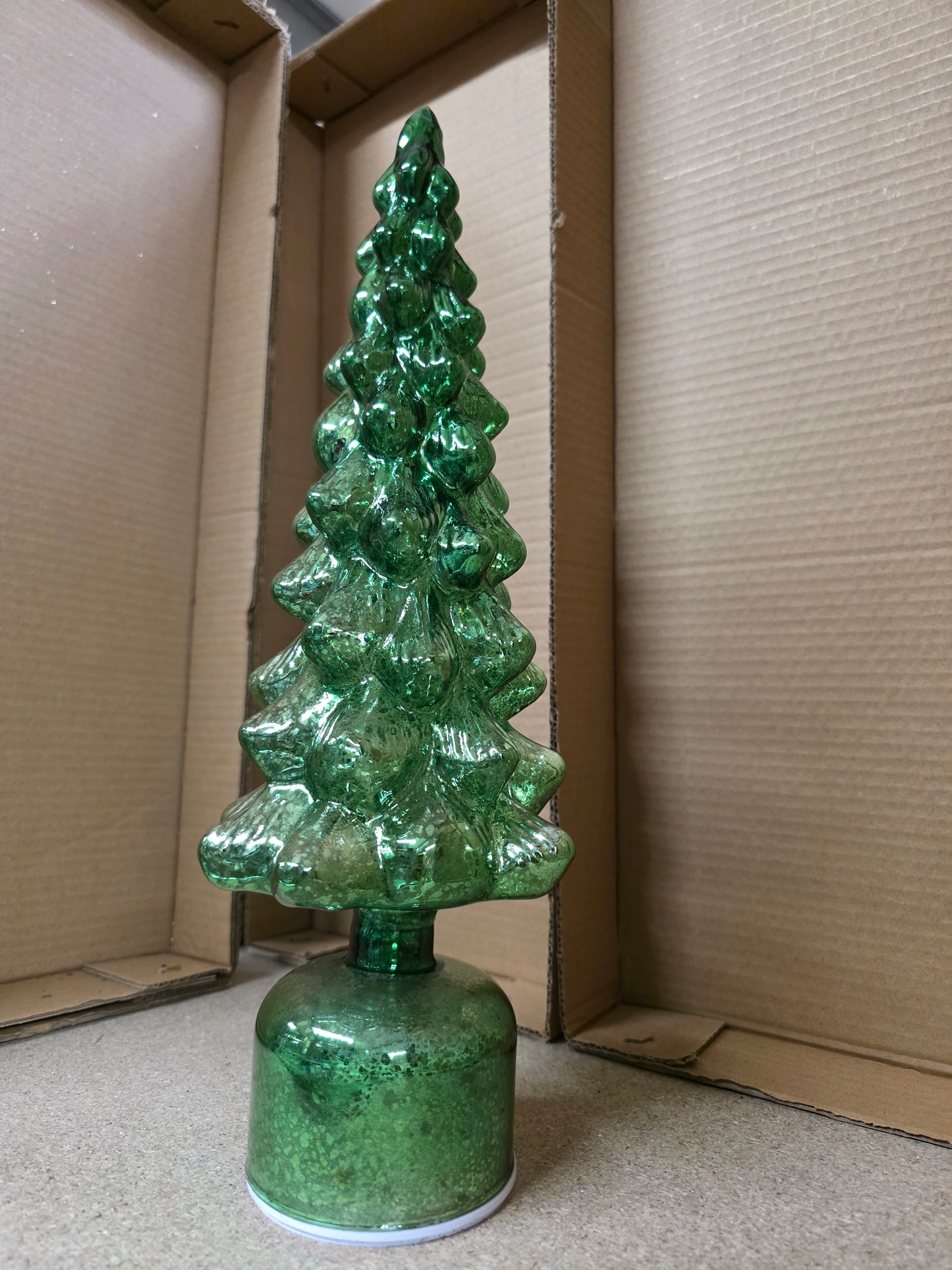 Battery X-mas Tree Rotatable Green 39x13cm