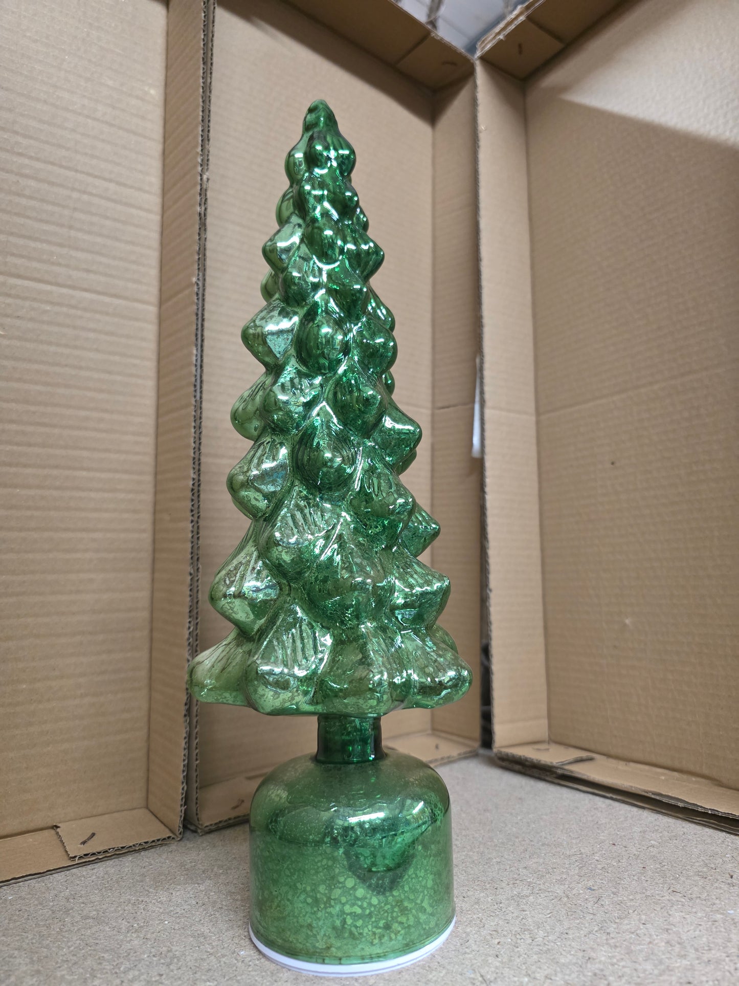 Battery X-mas Tree Rotatable Green 39x13cm