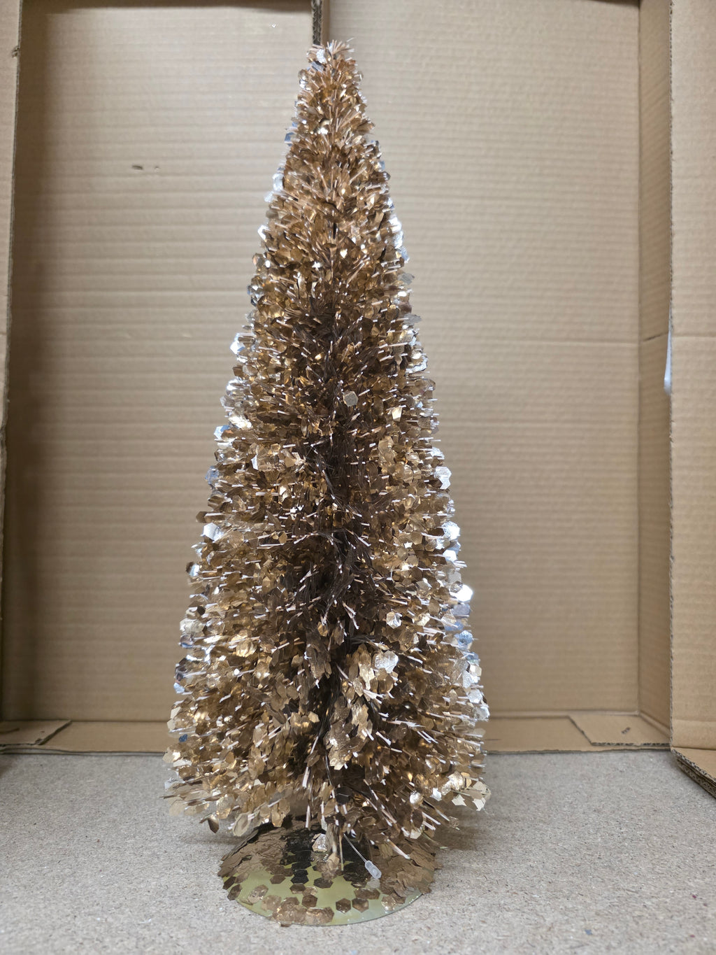 Tinsel Tree Champagne 30x11cm