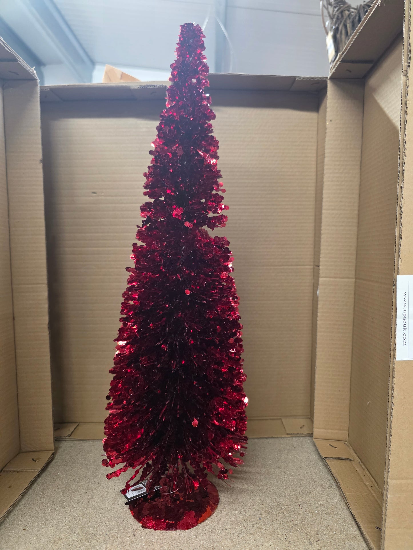 Tinsel Tree Red 60x19cm