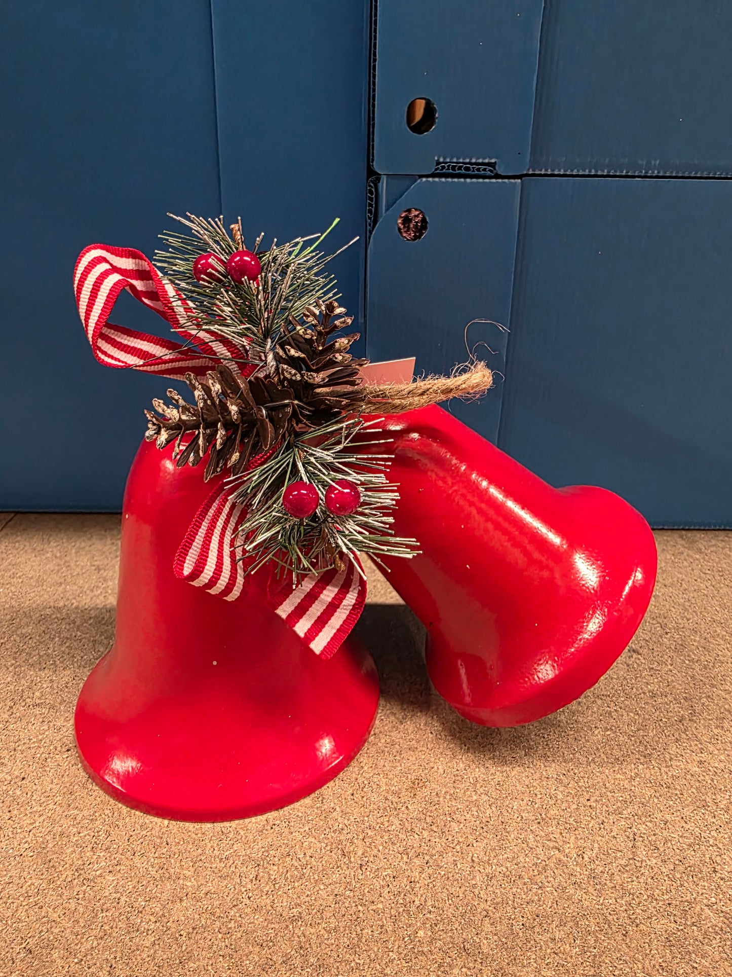 Metal Double Red Bells 19.5cm