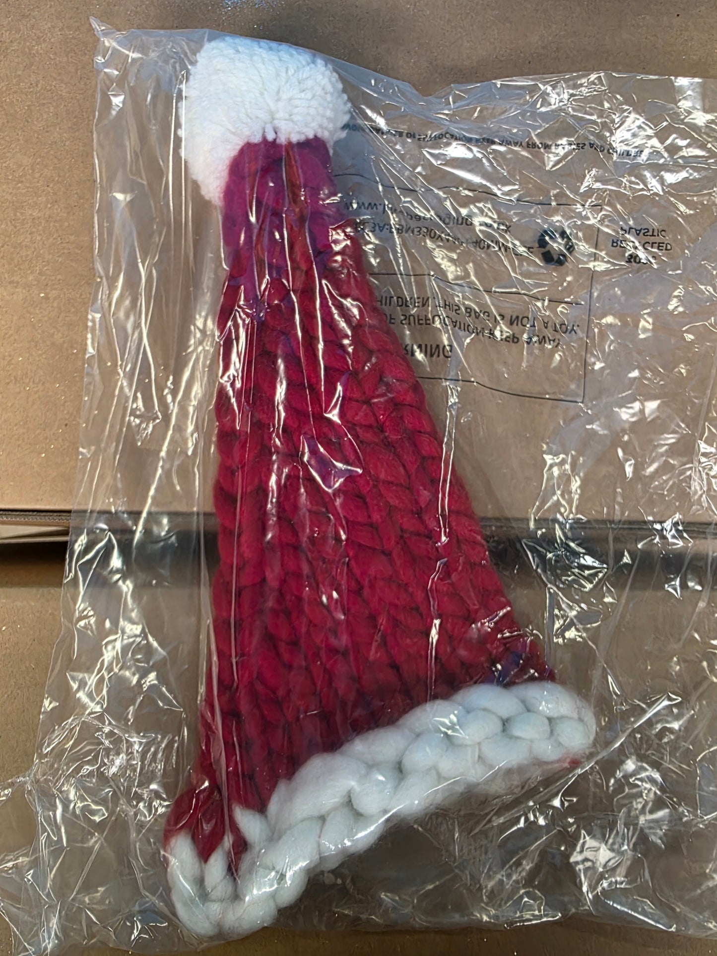 Tree Topper Santa Knit Hat 35cm