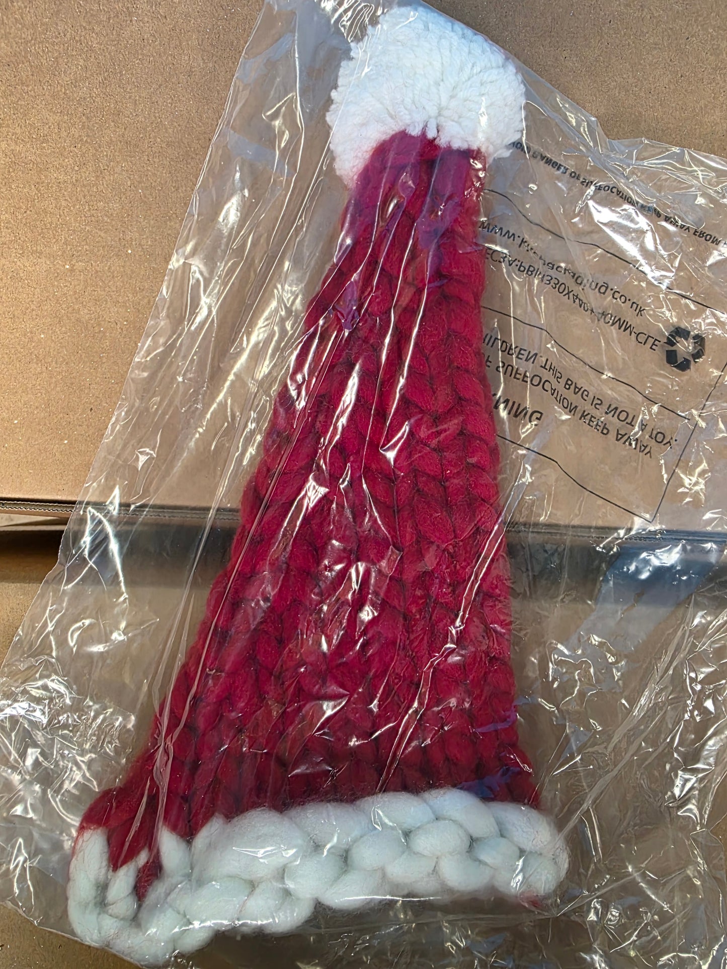 Tree Topper Santa Knit Hat 35cm
