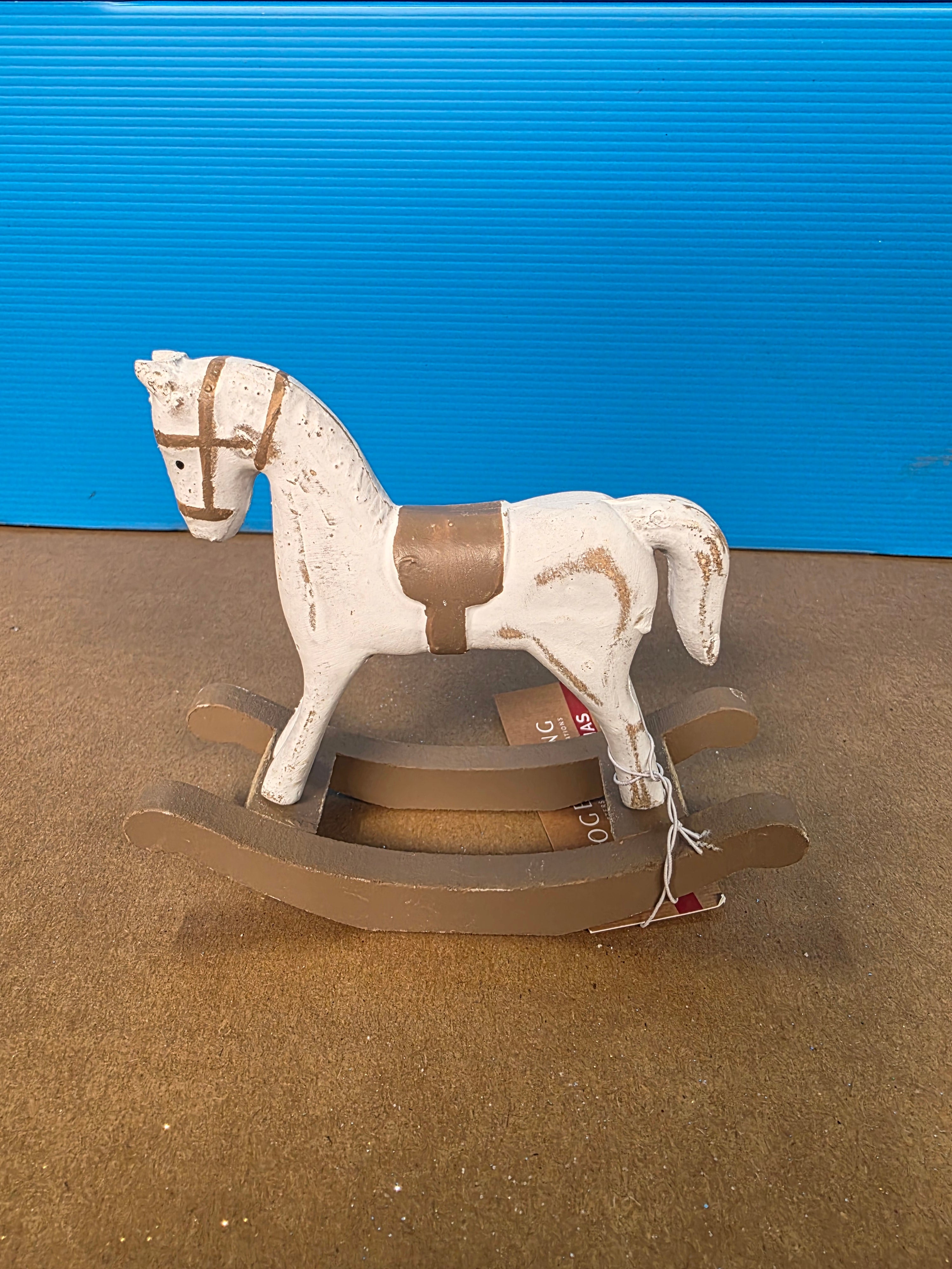 Rocking Horse 13cm Natural White