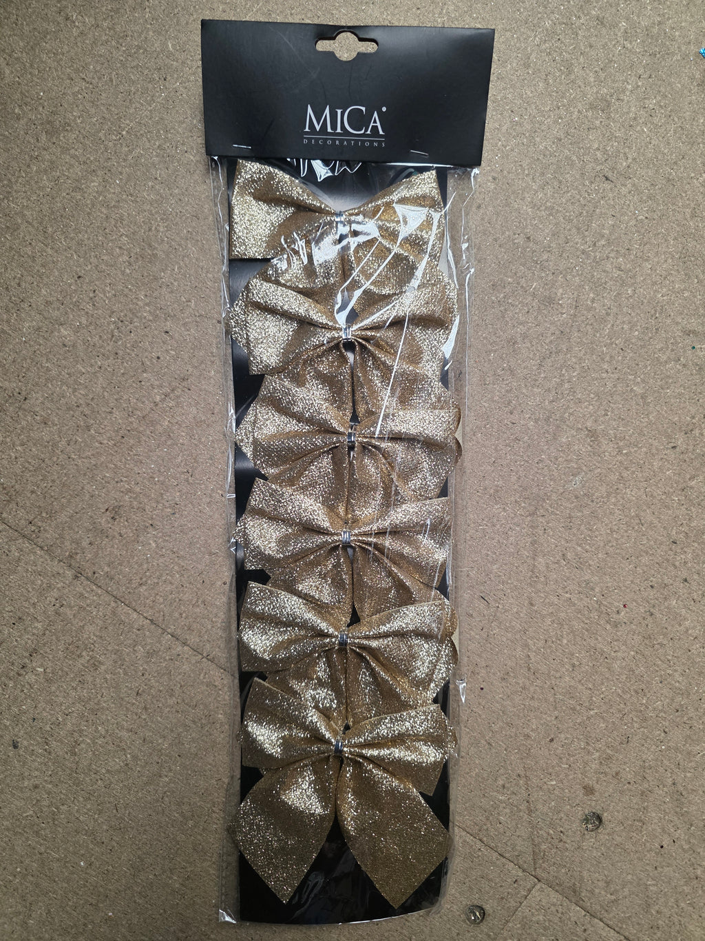 Bow Champagne 10x12cm X6 (PACK OF 3)