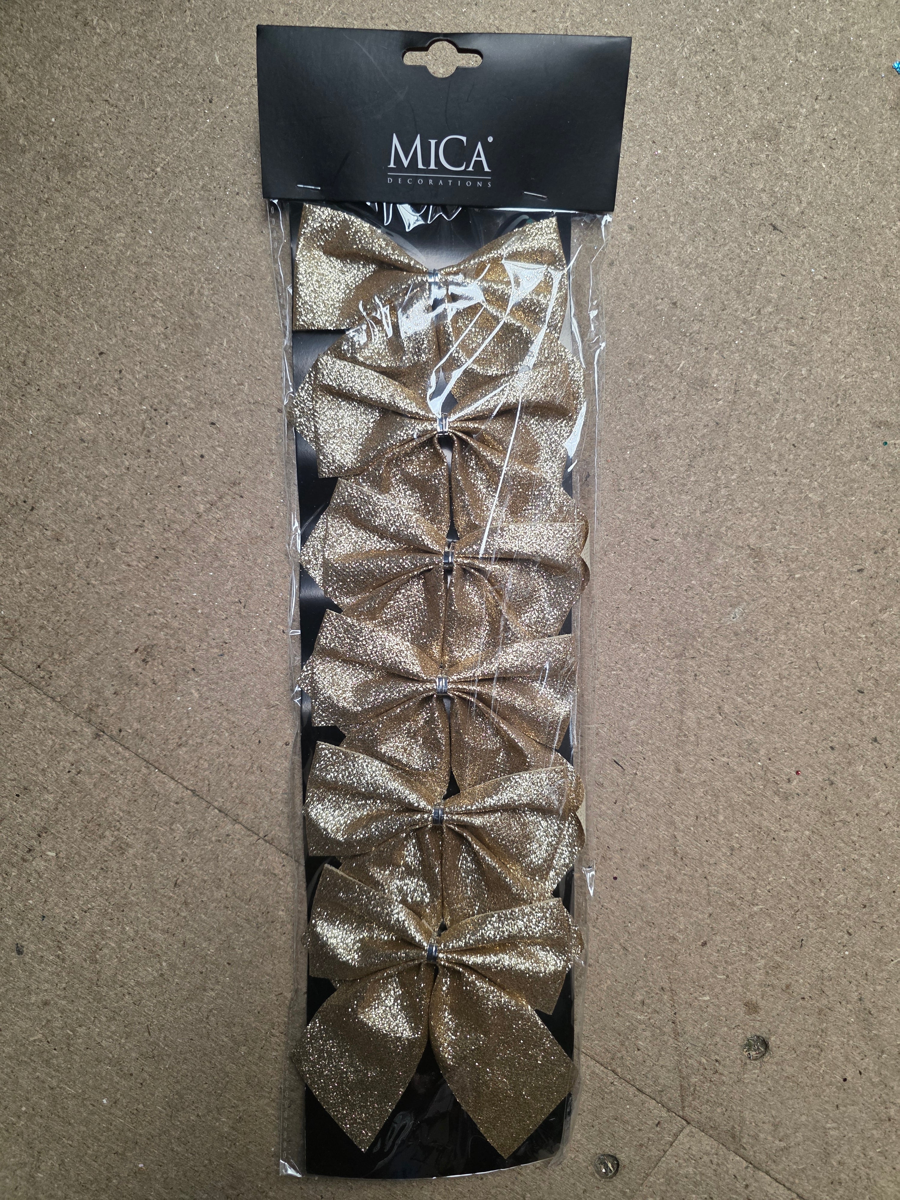 Bow Champagne 10x12cm X6 (PACK OF 3)