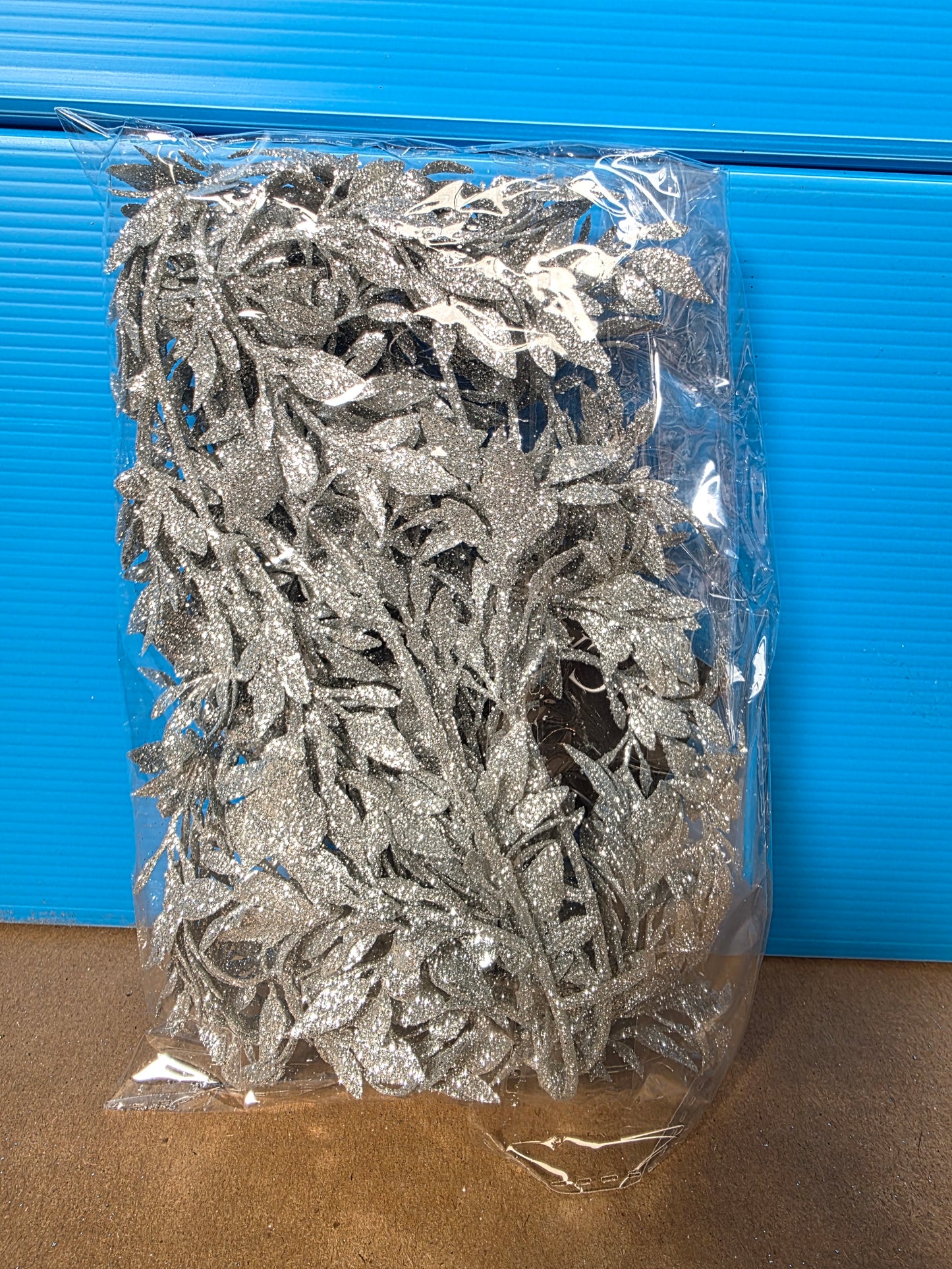 Garland Foliage Glittered Silver 180cm