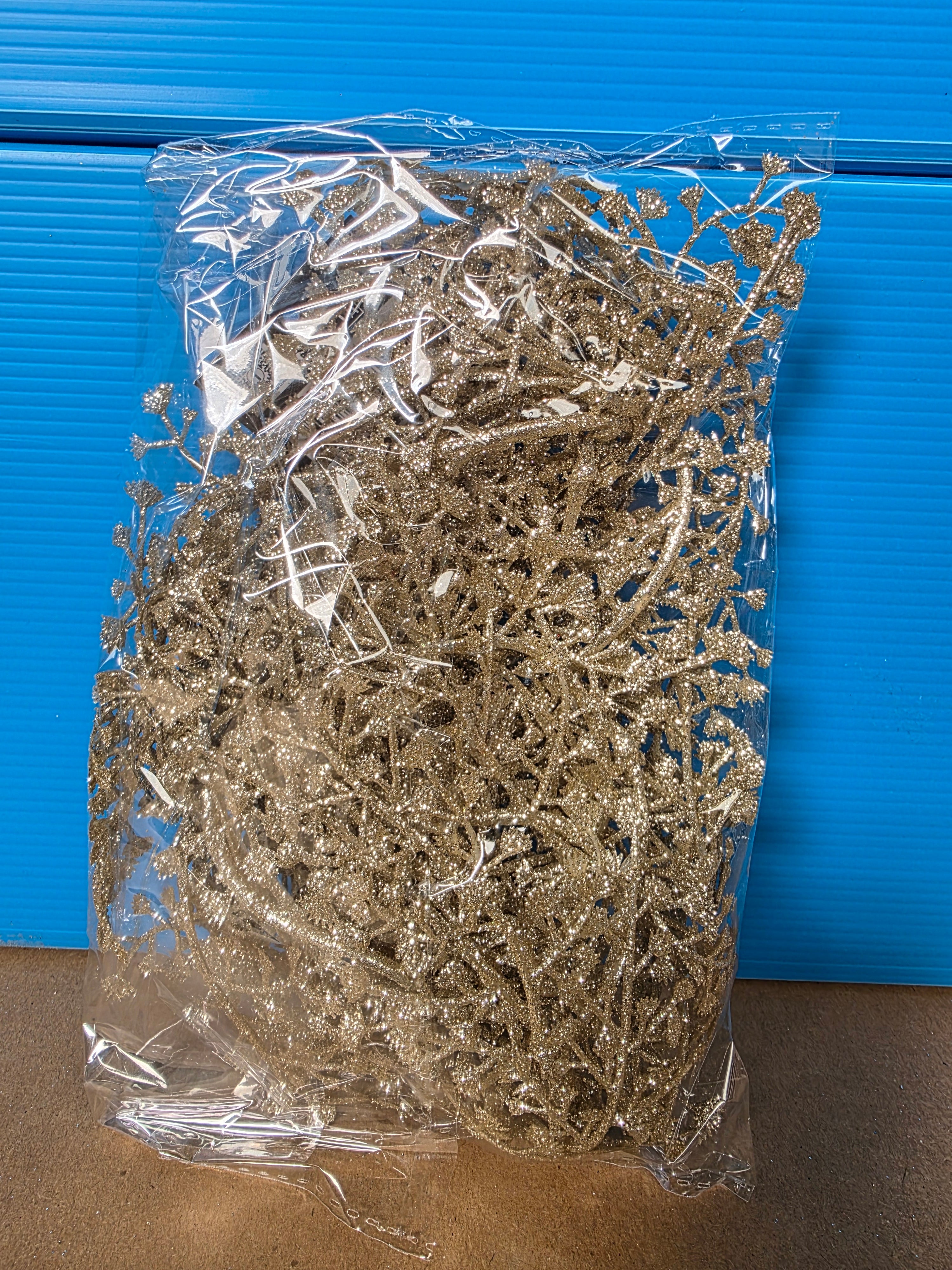 Garland Foliage Glittered Champagne 180cm