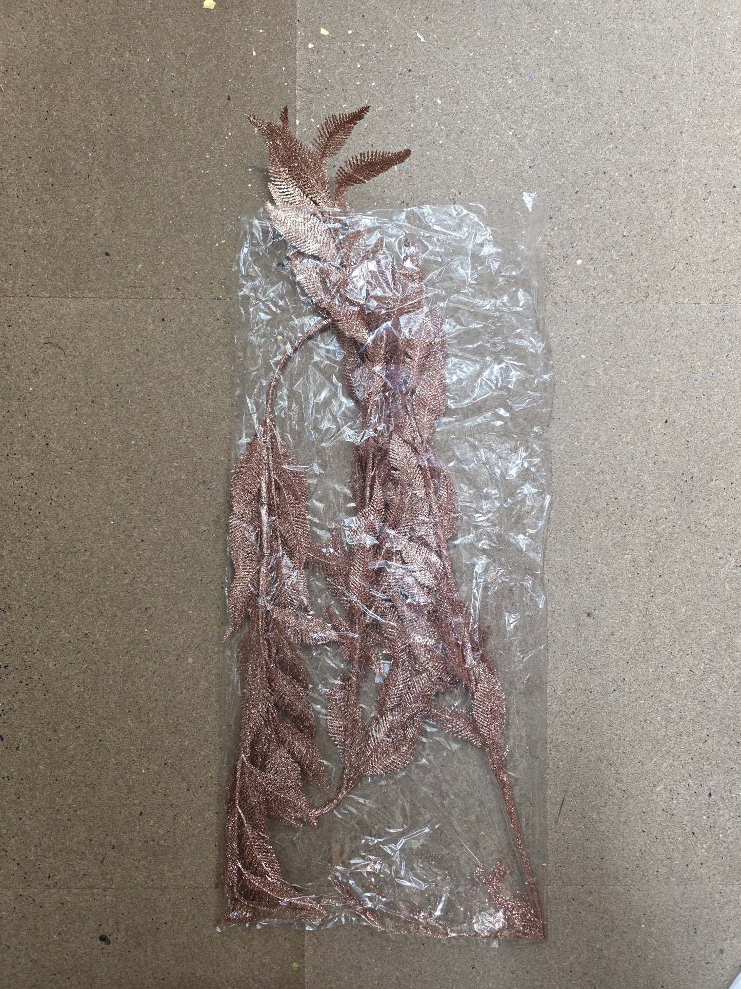 Garland Glitter Feather Rose Gold 6ft