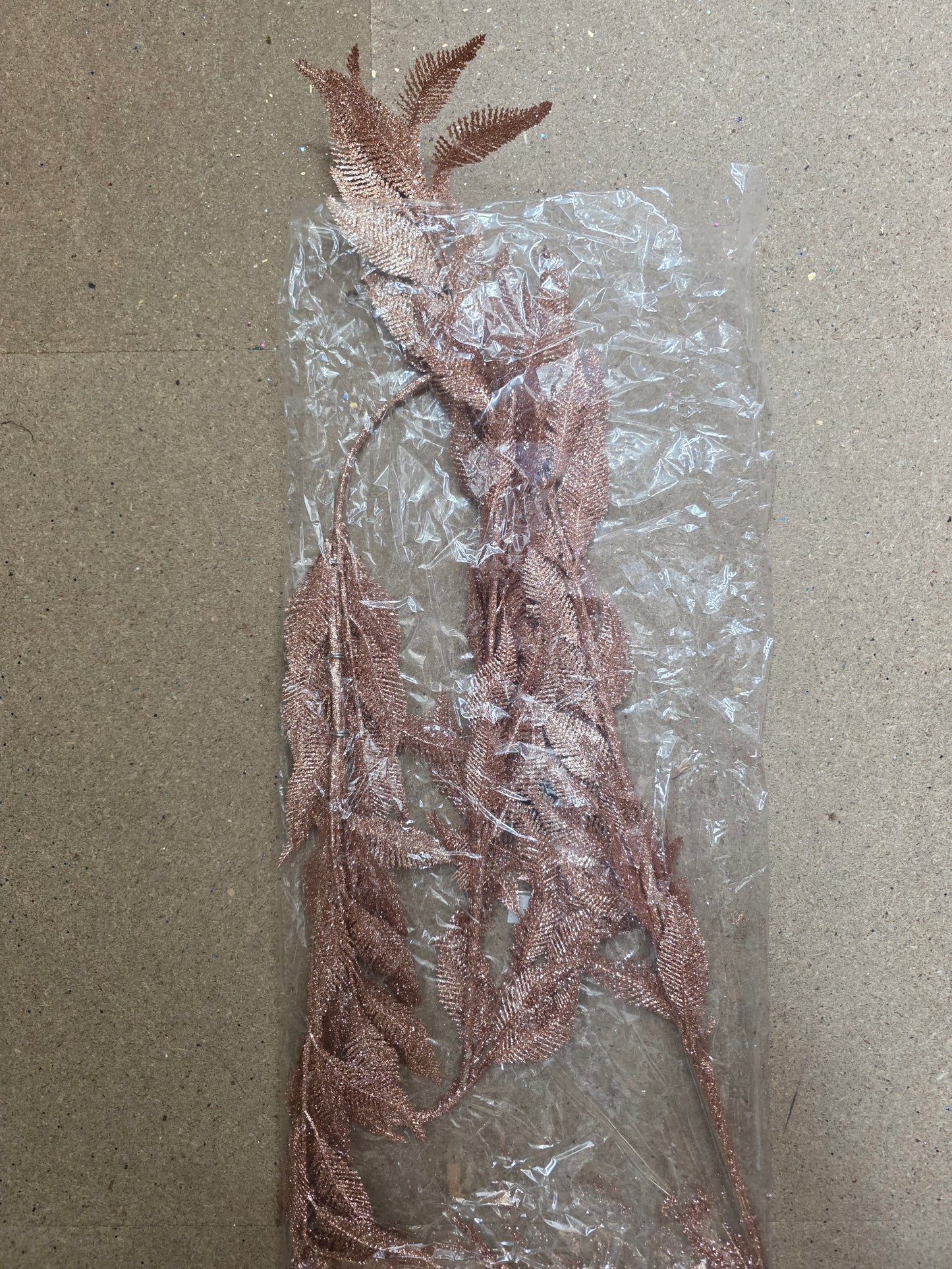 Garland Glitter Feather Rose Gold 6ft