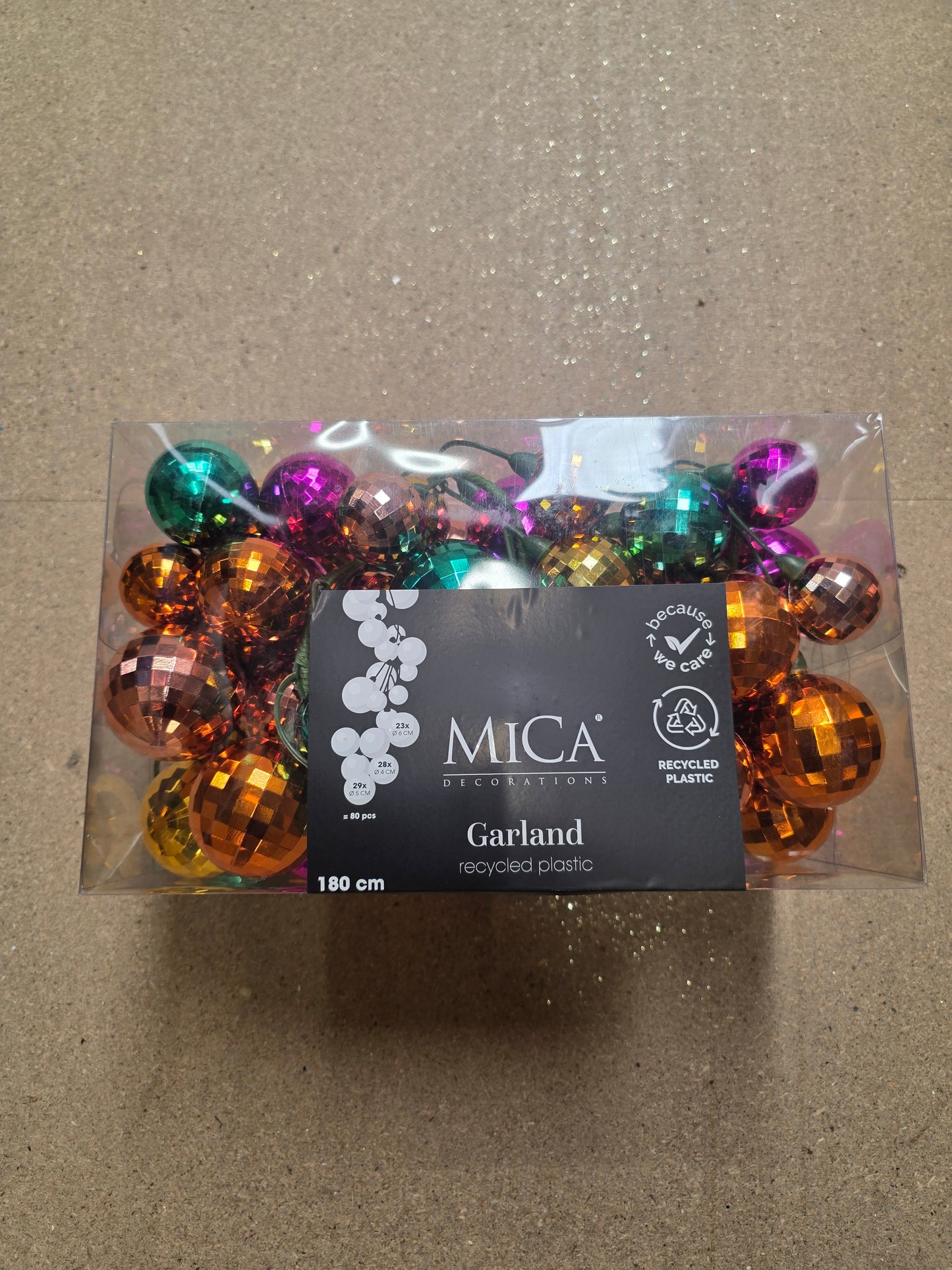 Garland Bauble Disco Assorted 180cm