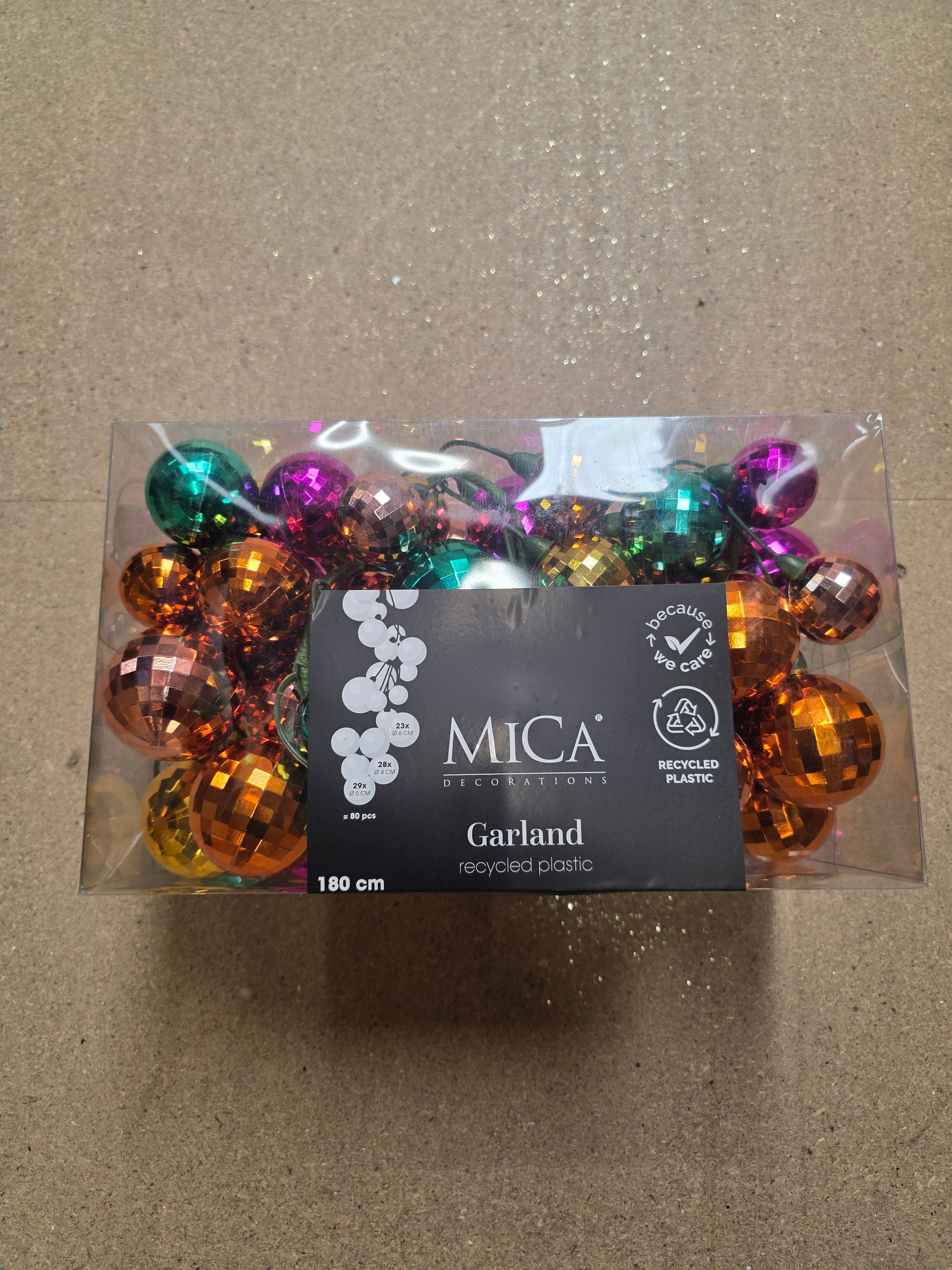 Garland Bauble Disco Assorted 180cm