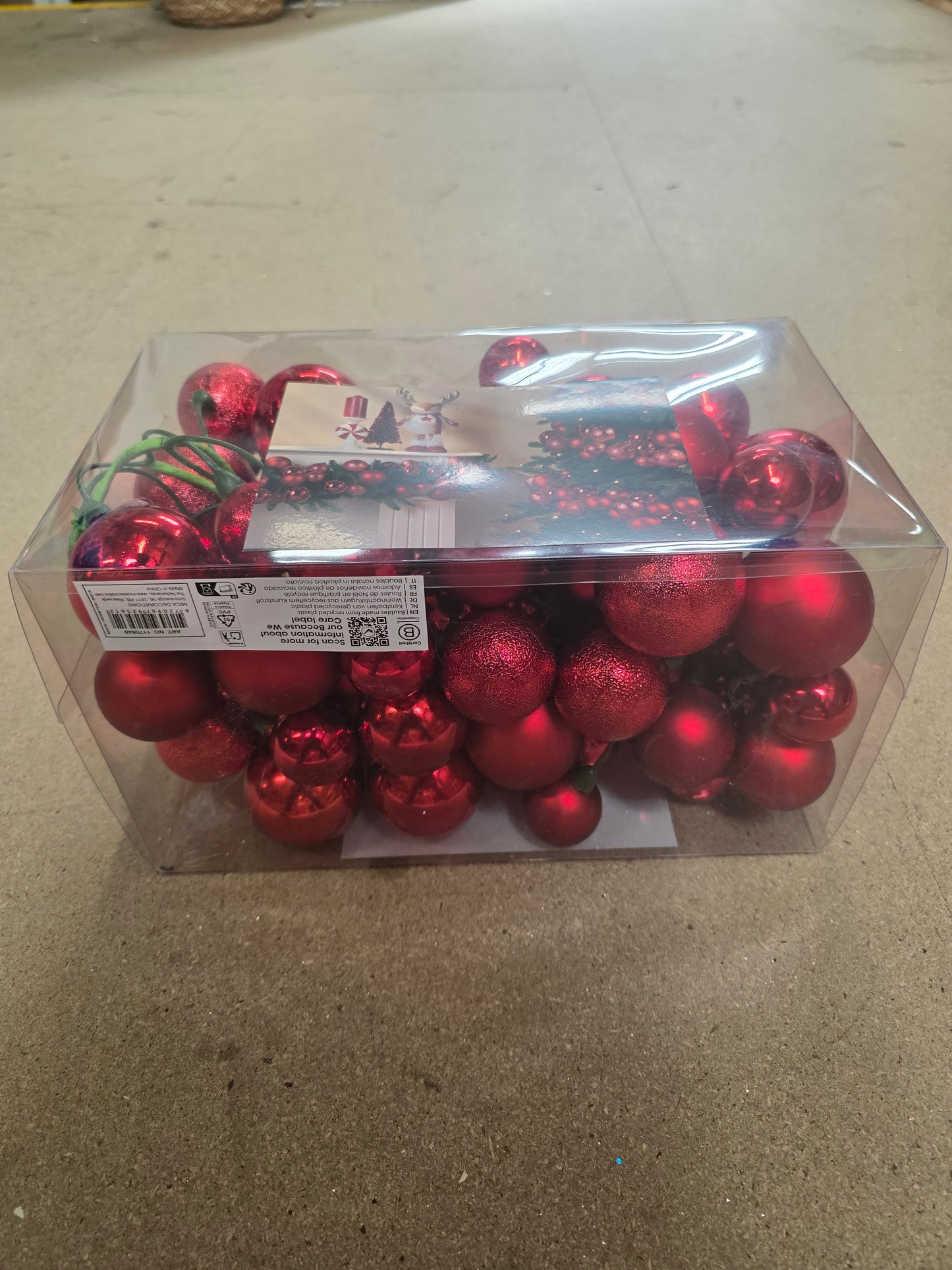 Garland Bauble Unbreakable Red 180cm