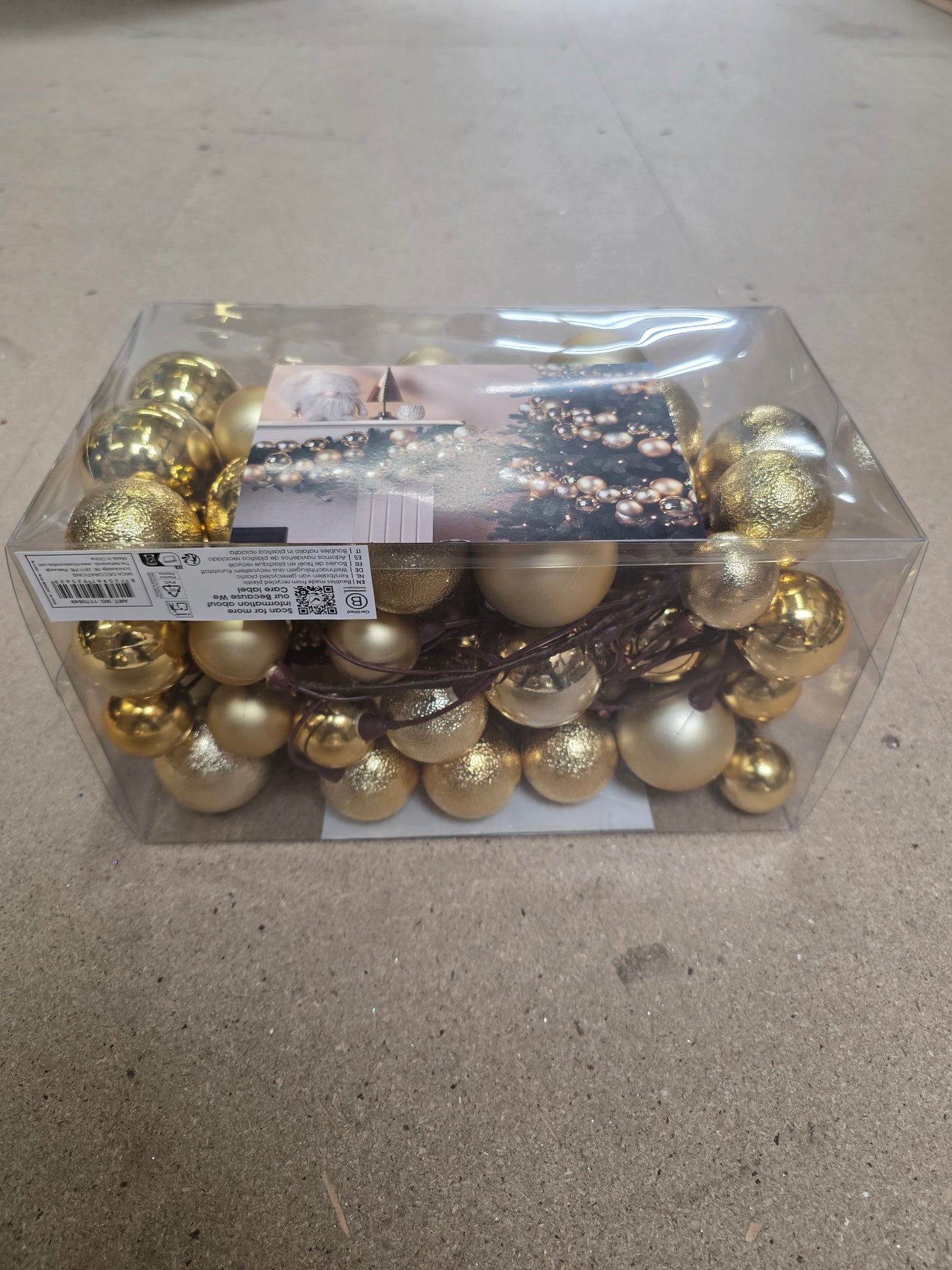 Garland Bauble Unbreakable Gold 180cm