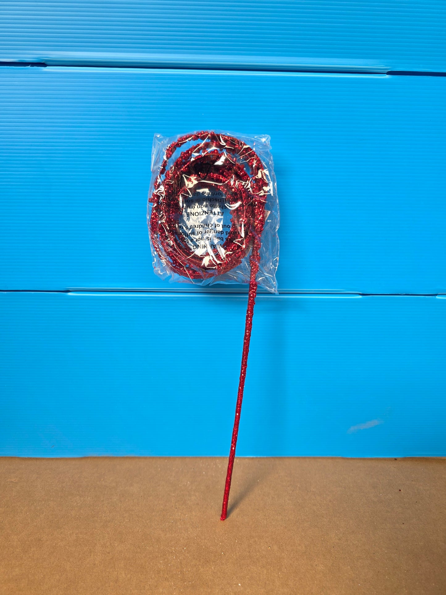 Stringy Glitter Twists Red 120cm