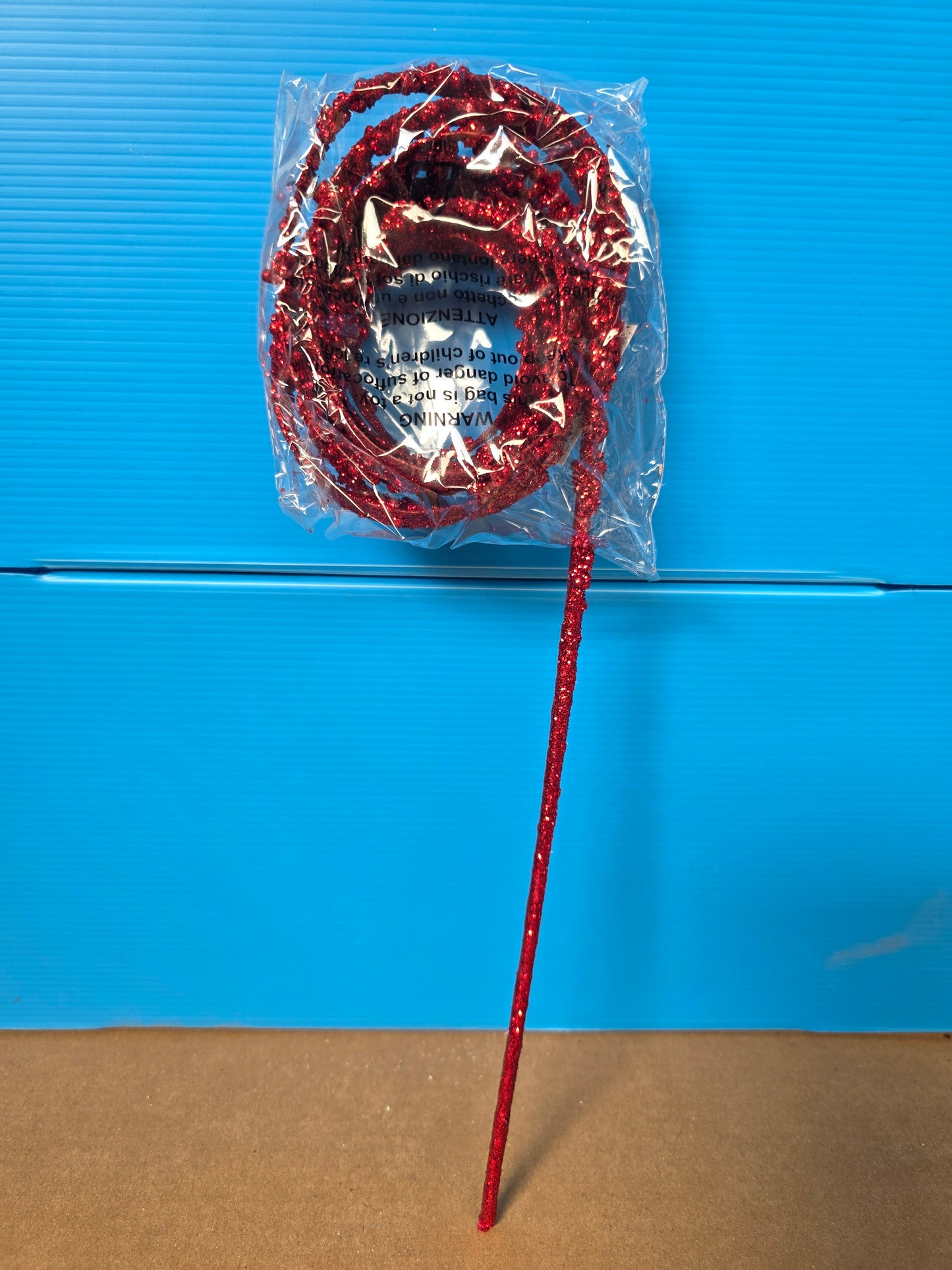 Stringy Glitter Twists Red 120cm