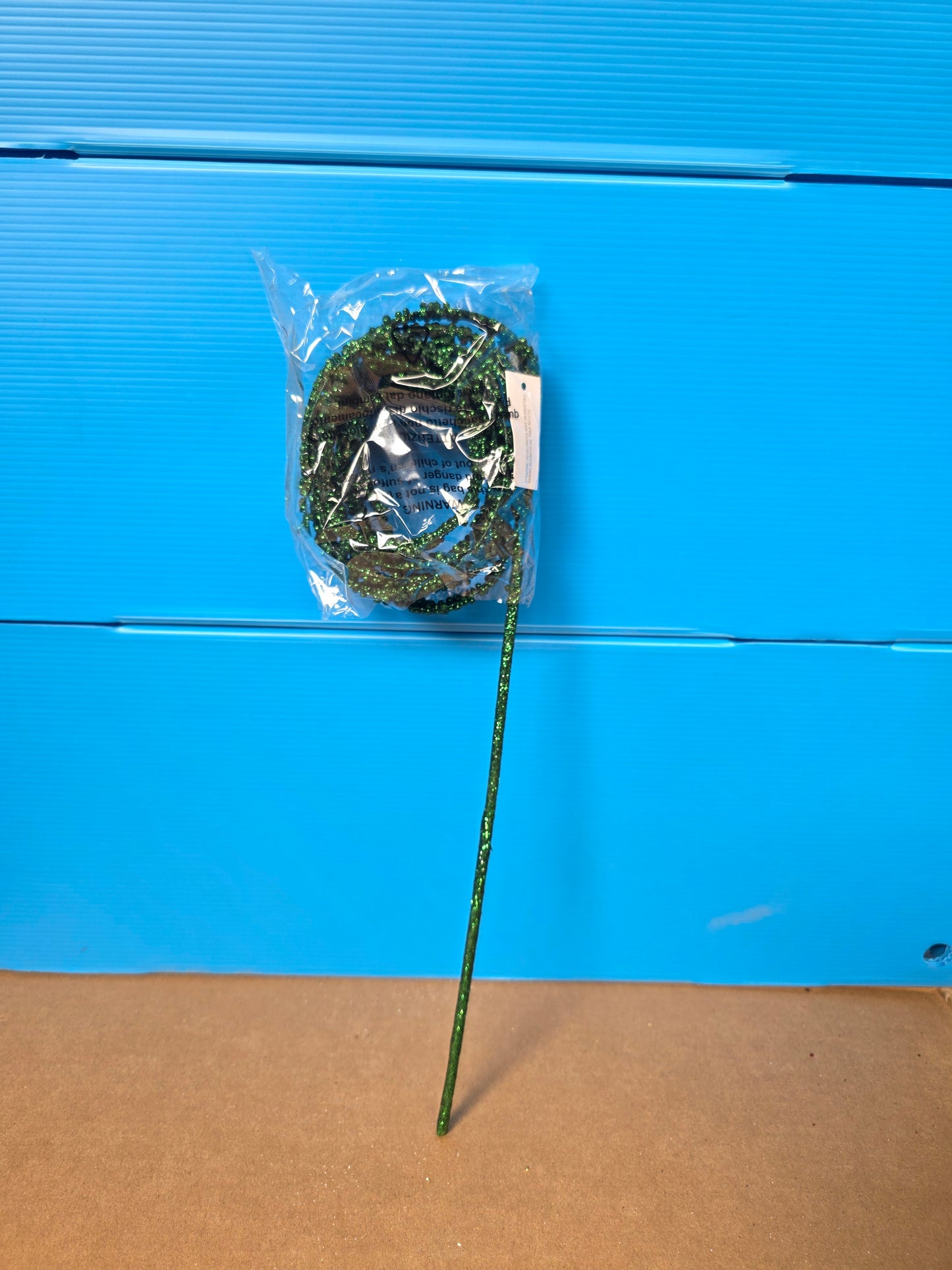 Stringy Glitter Twists Green 120cm