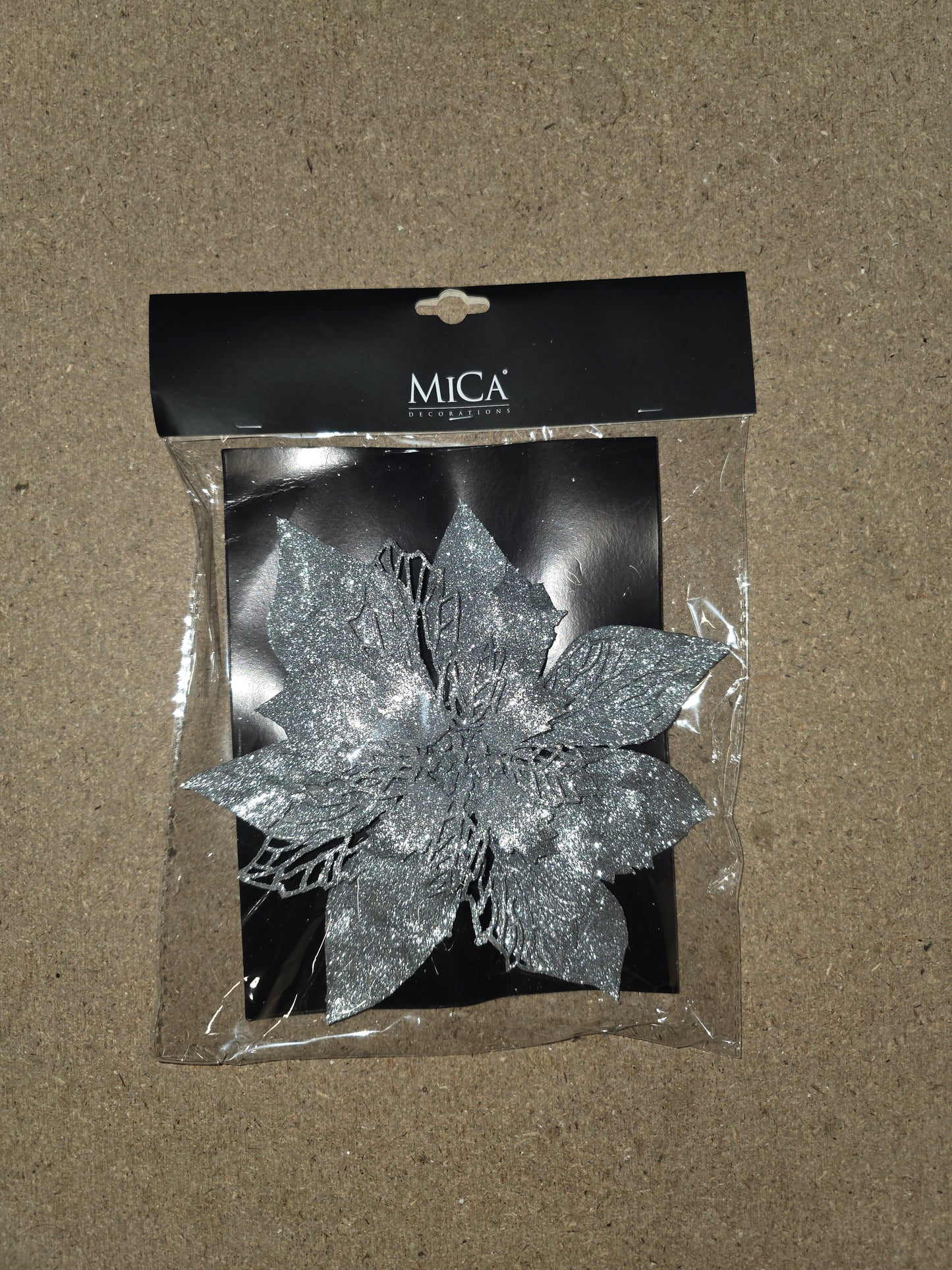 Clip Poinsettia Silver 20cm