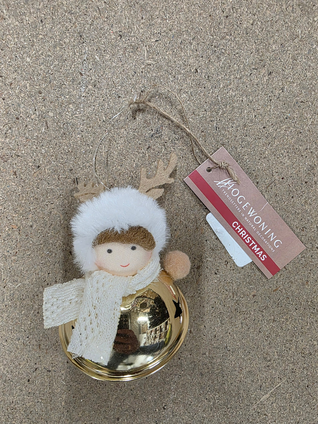 Deco Hanging Bell Girl Gold 13cm (PACK OF 2)