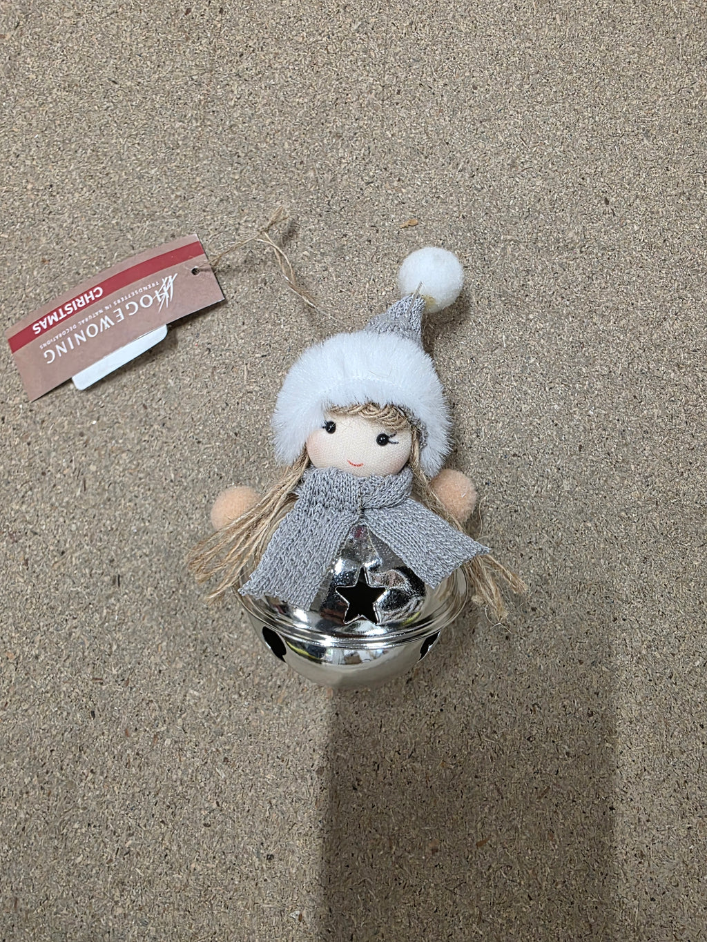 Deco Hanging Bell Girl Silver 13cm (PACK OF 2)