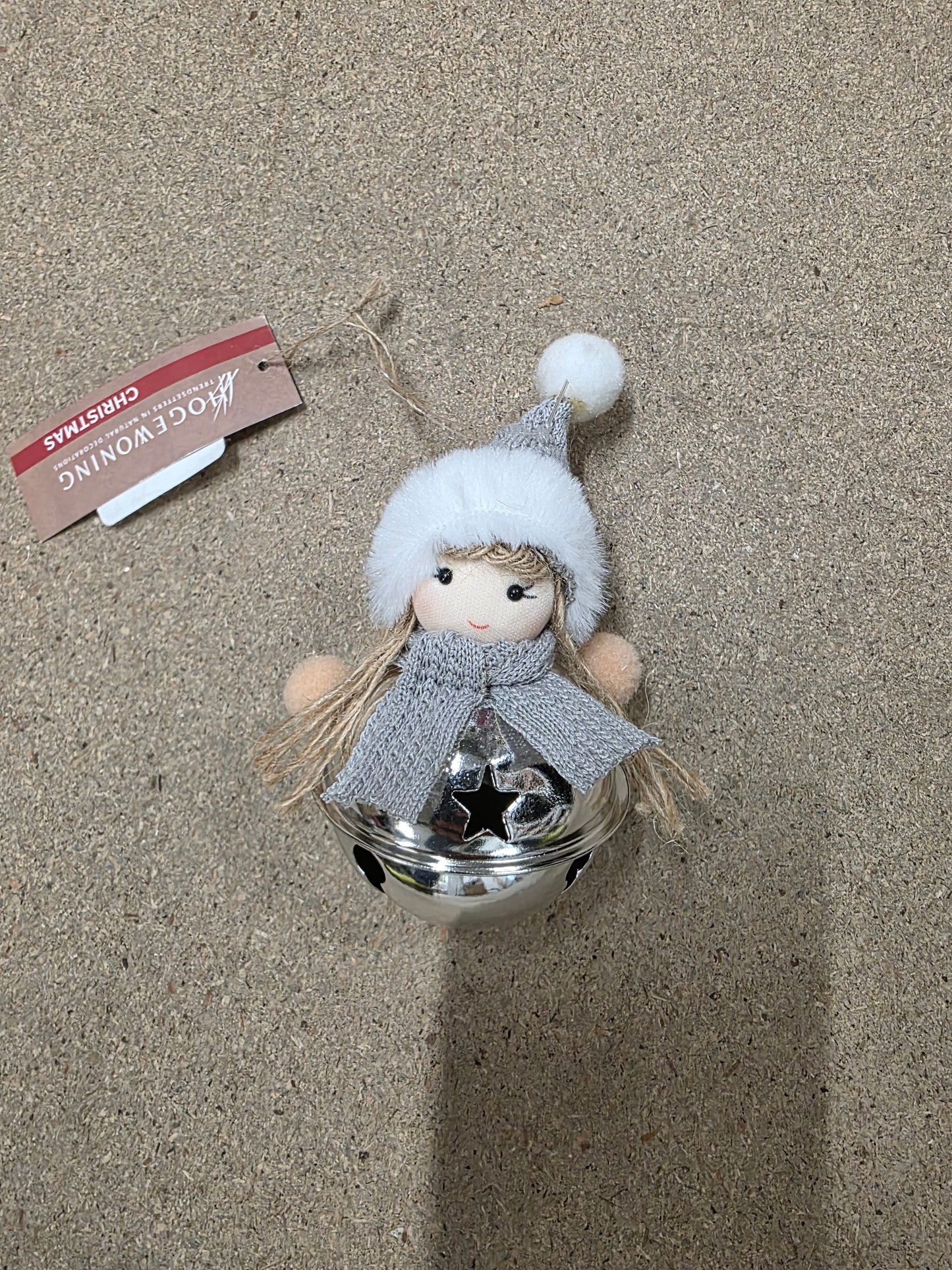 Deco Hanging Bell Girl Silver 13cm