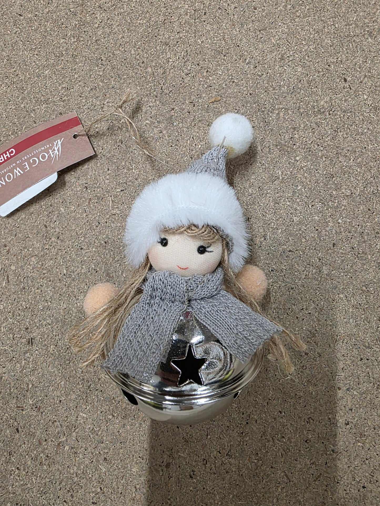 Deco Hanging Bell Girl Silver 13cm