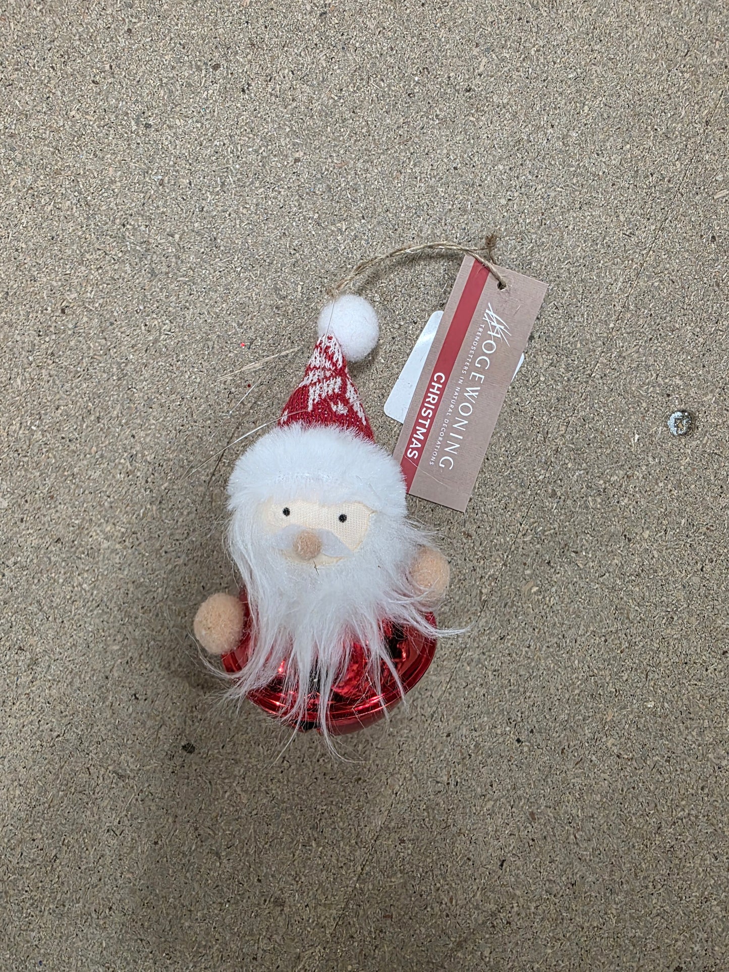 Deco Hanging Bell Santa Red 13cm