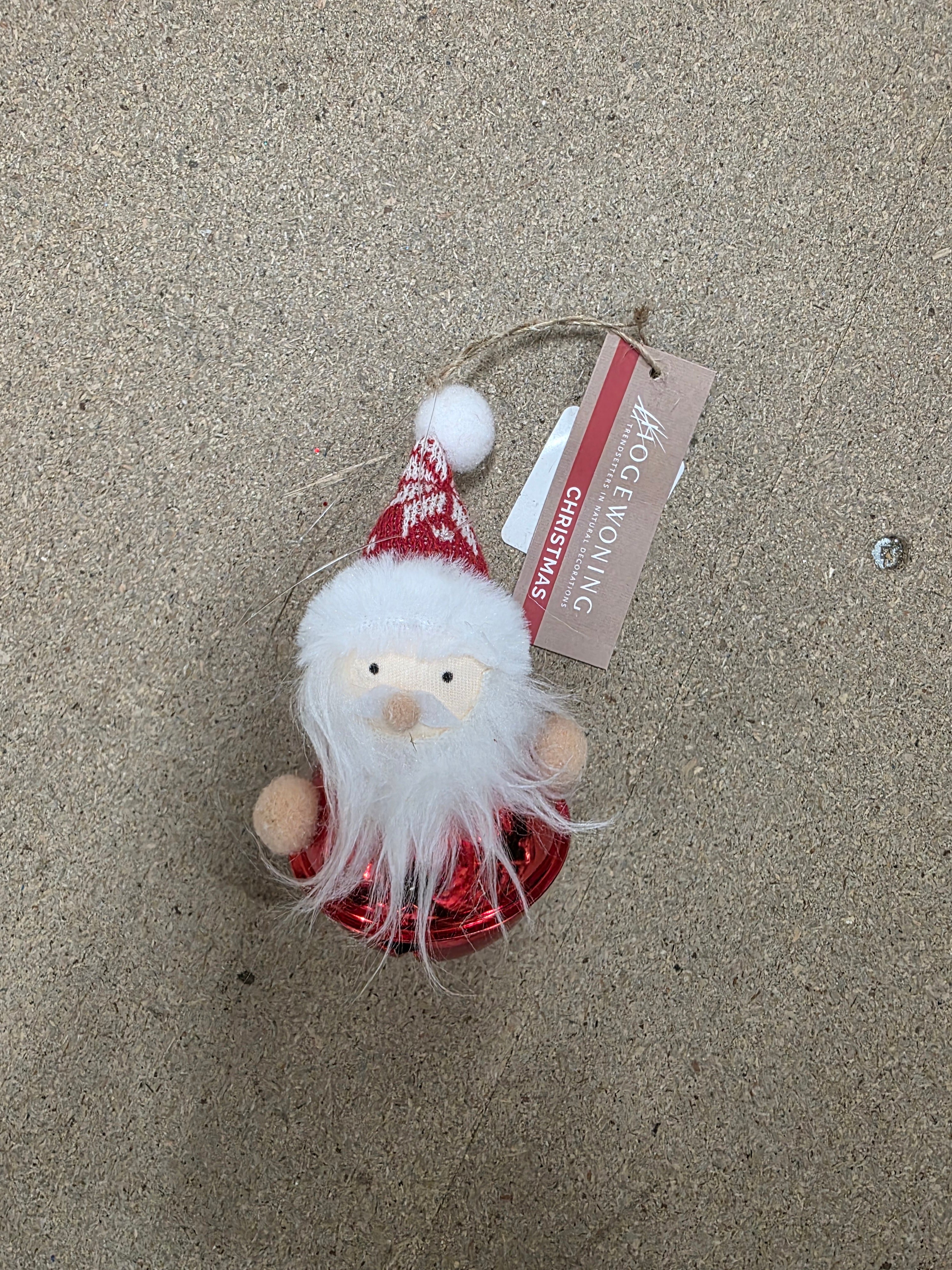 Deco Hanging Bell Santa Red 13cm (PACK OF 2)