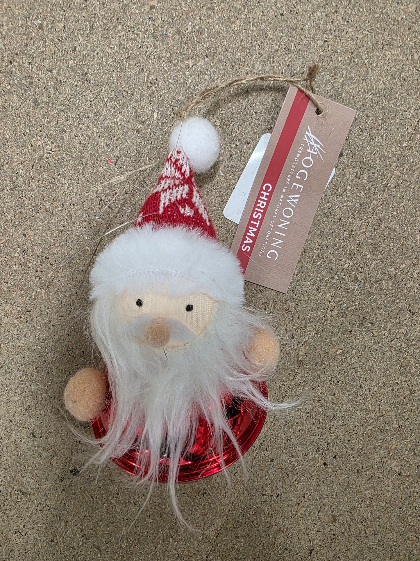 Deco Hanging Bell Santa Red 13cm