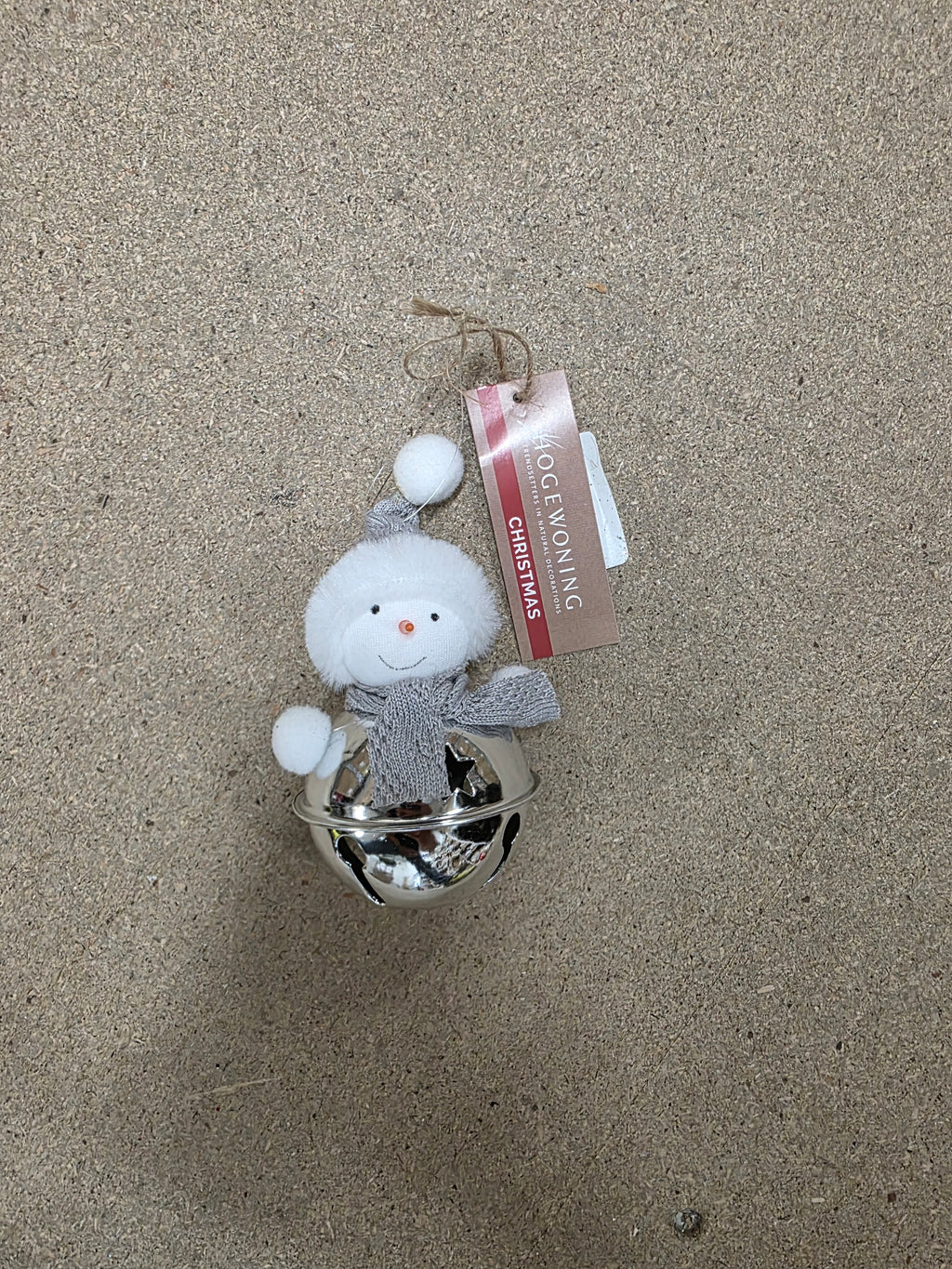 Deco Hanging Bell Snowman Silver 13cm (PACK OF 3)