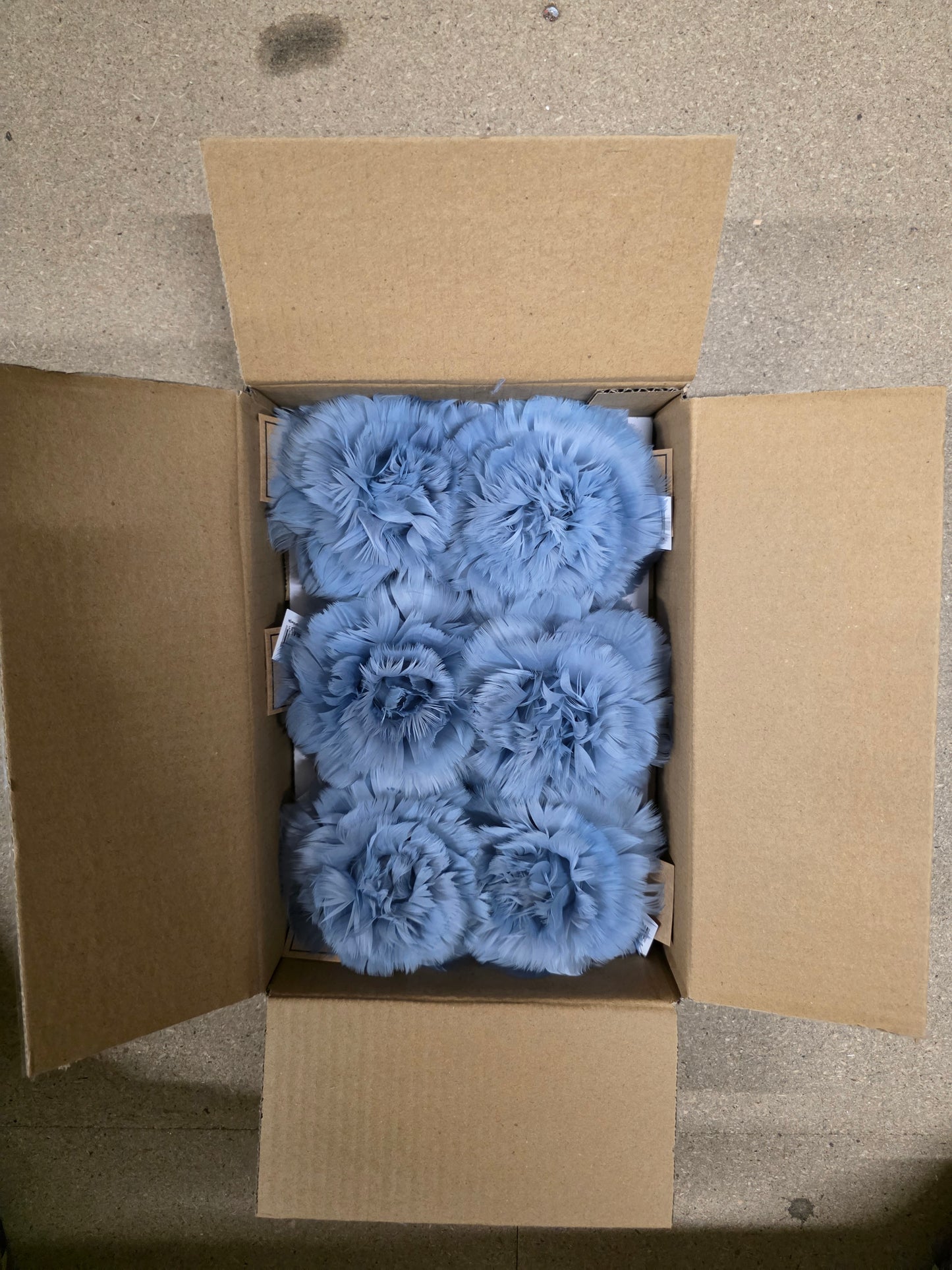 Feather Rose Clip Blue 11cm X6