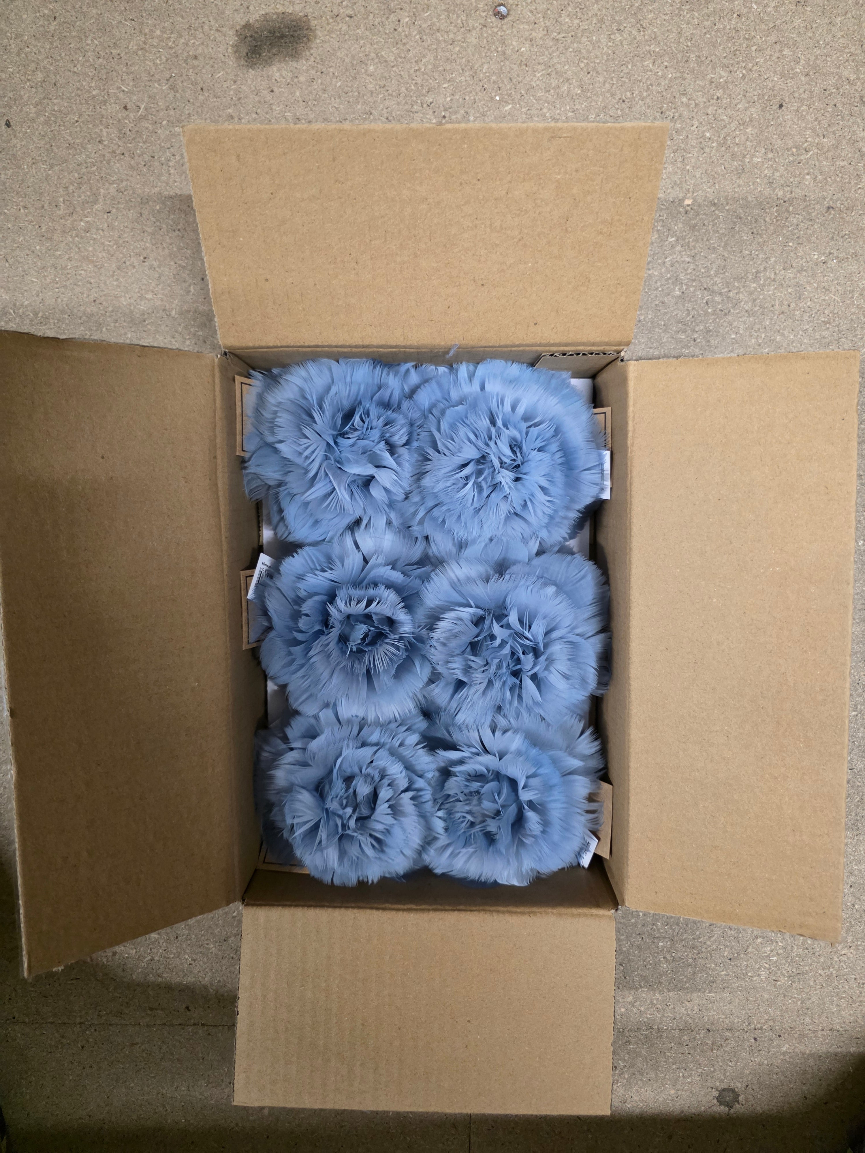Feather Rose Clip Blue 11cm X6