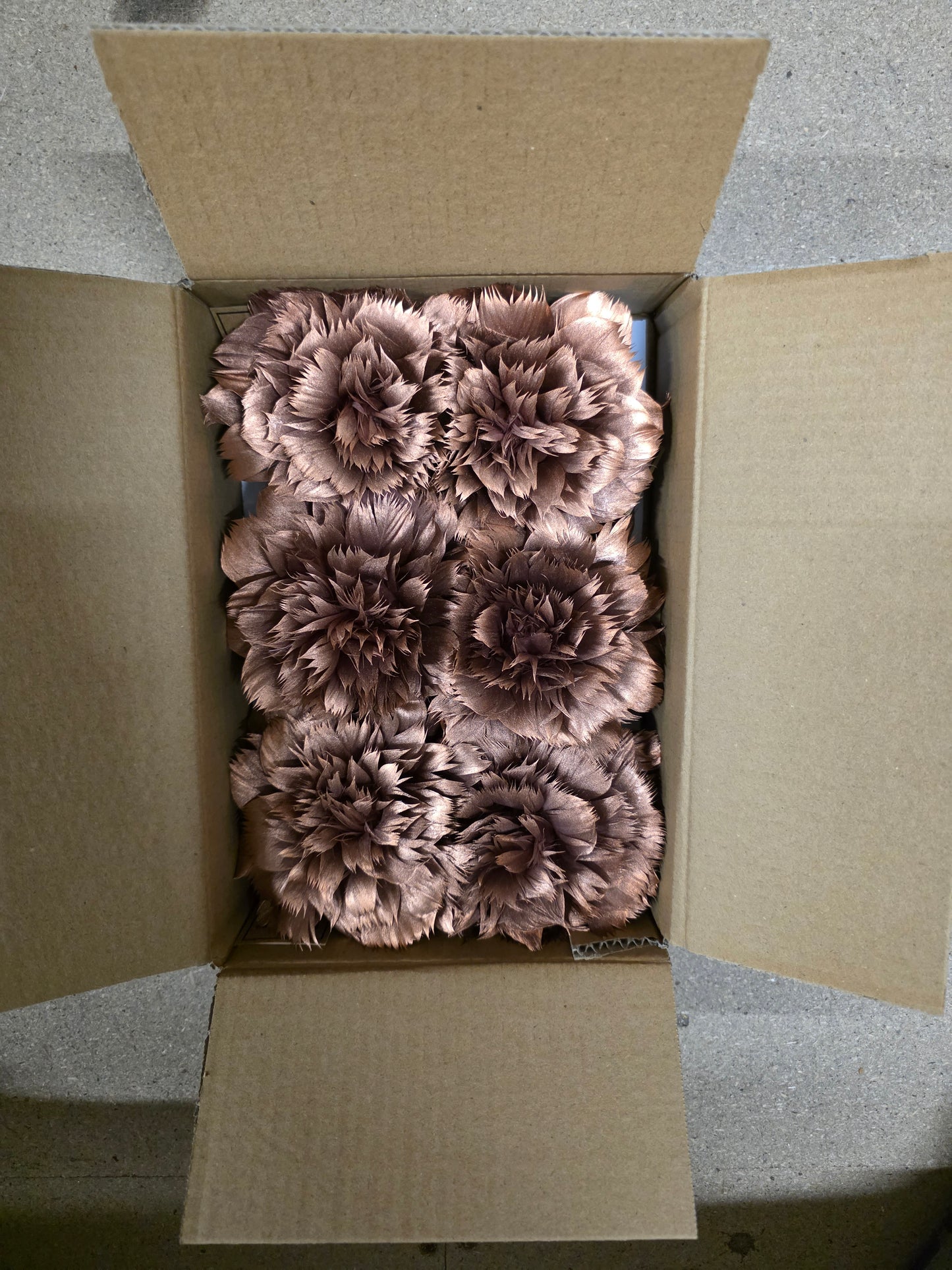 Feather Rose Clip Copper 11cm X6