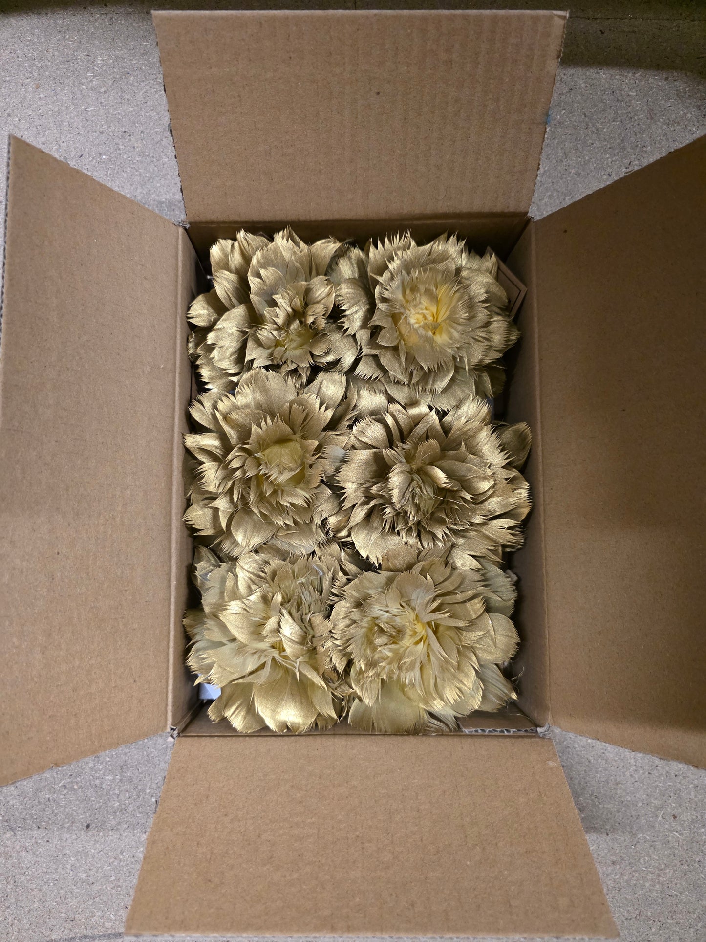 Feather Rose Clip Gold 11cm X6