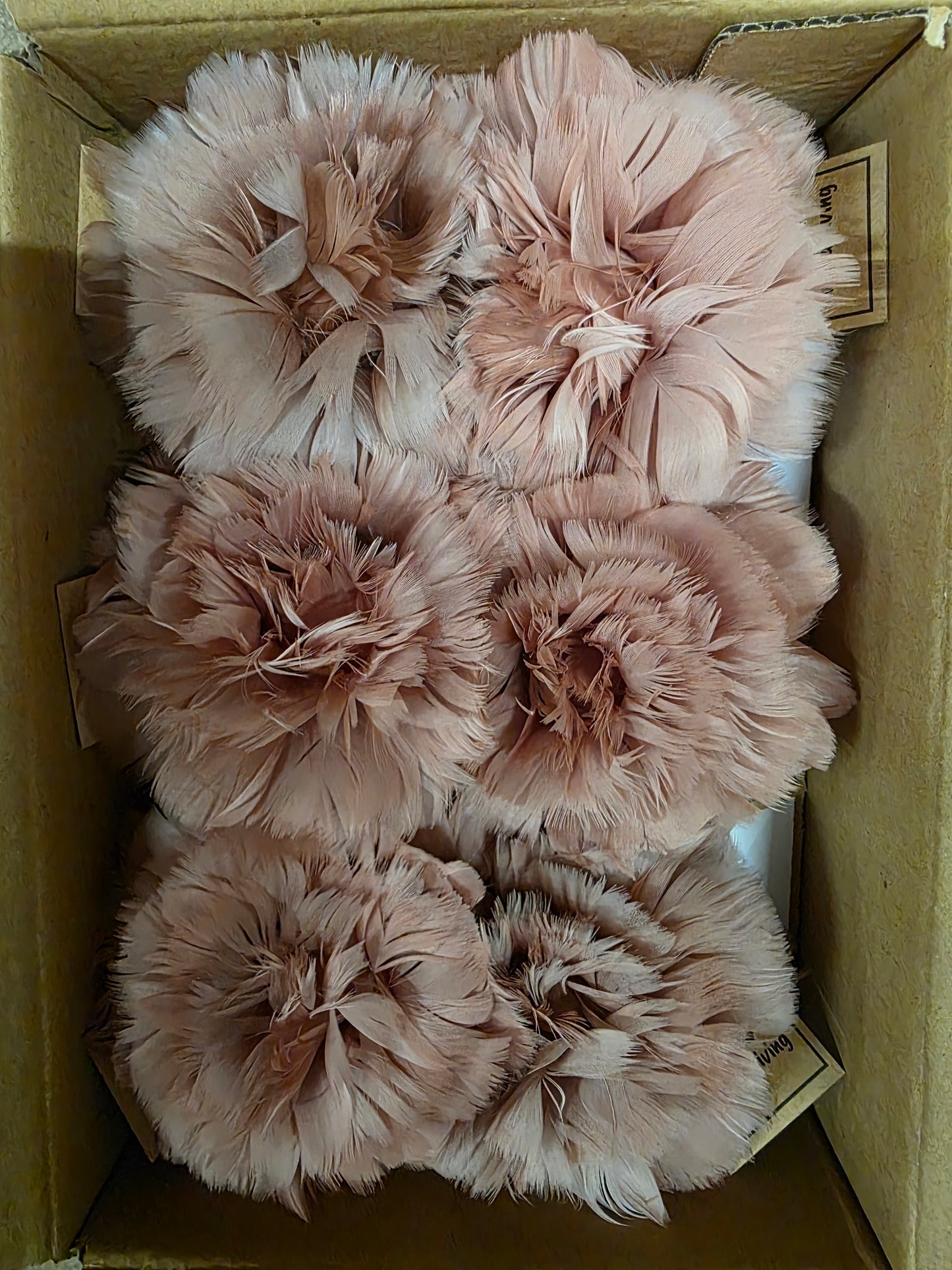 Feather Rose Clip Old Pink 11cm X6