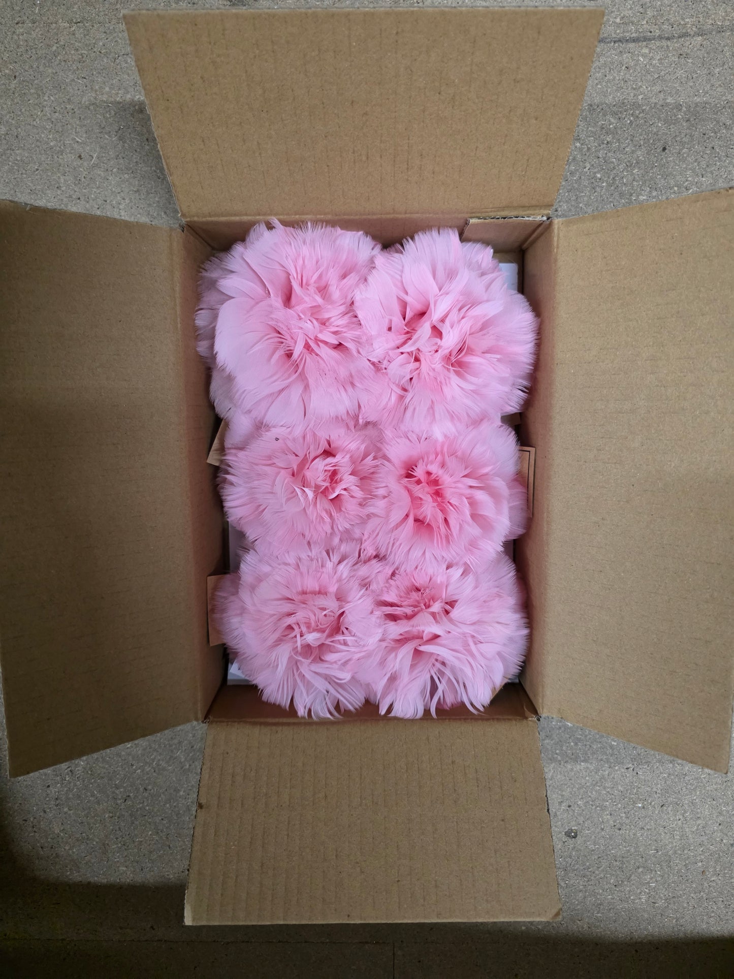 Feather Rose Clip Pink 11cm X6