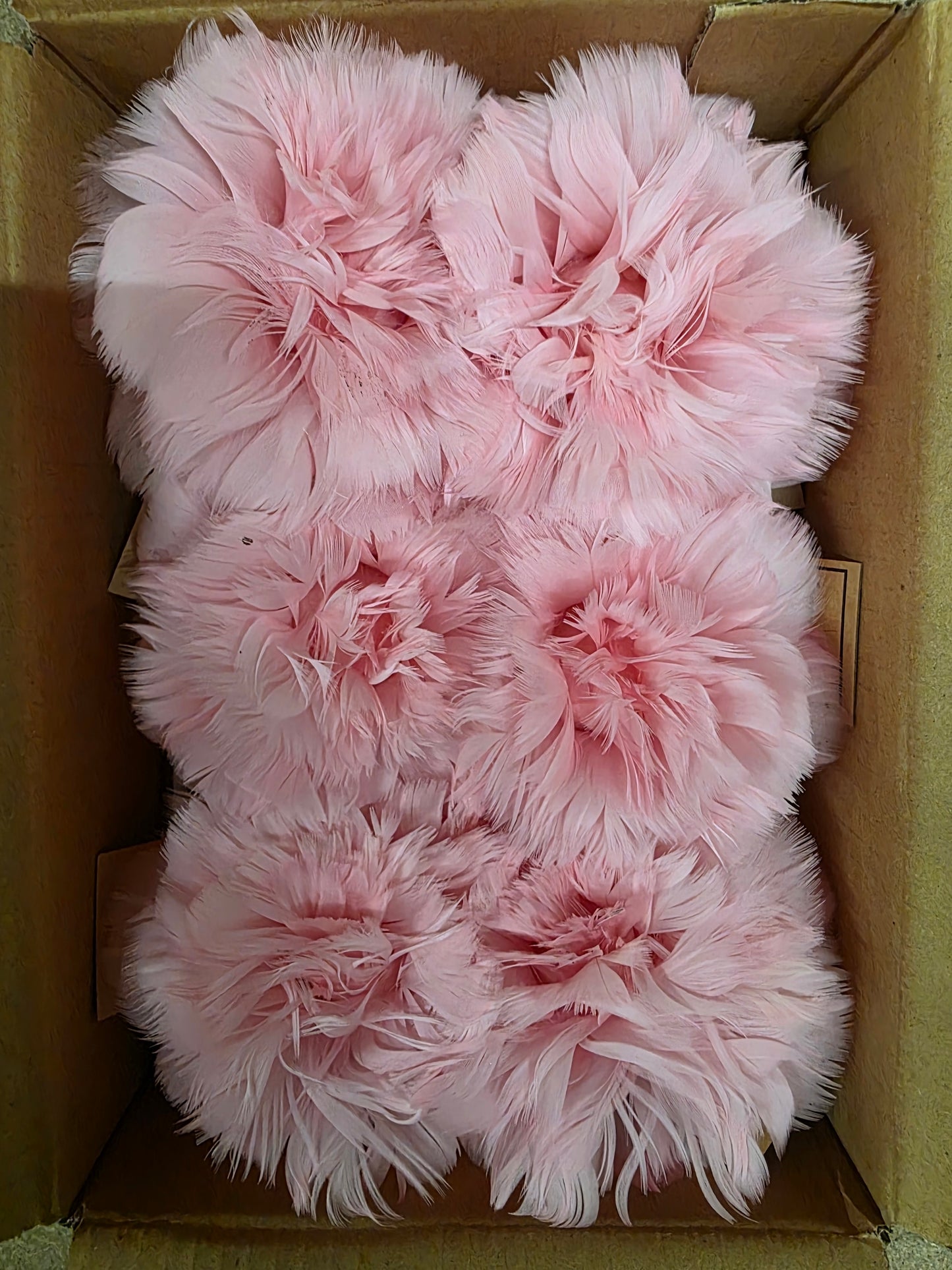 Feather Rose Clip Pink 11cm X6