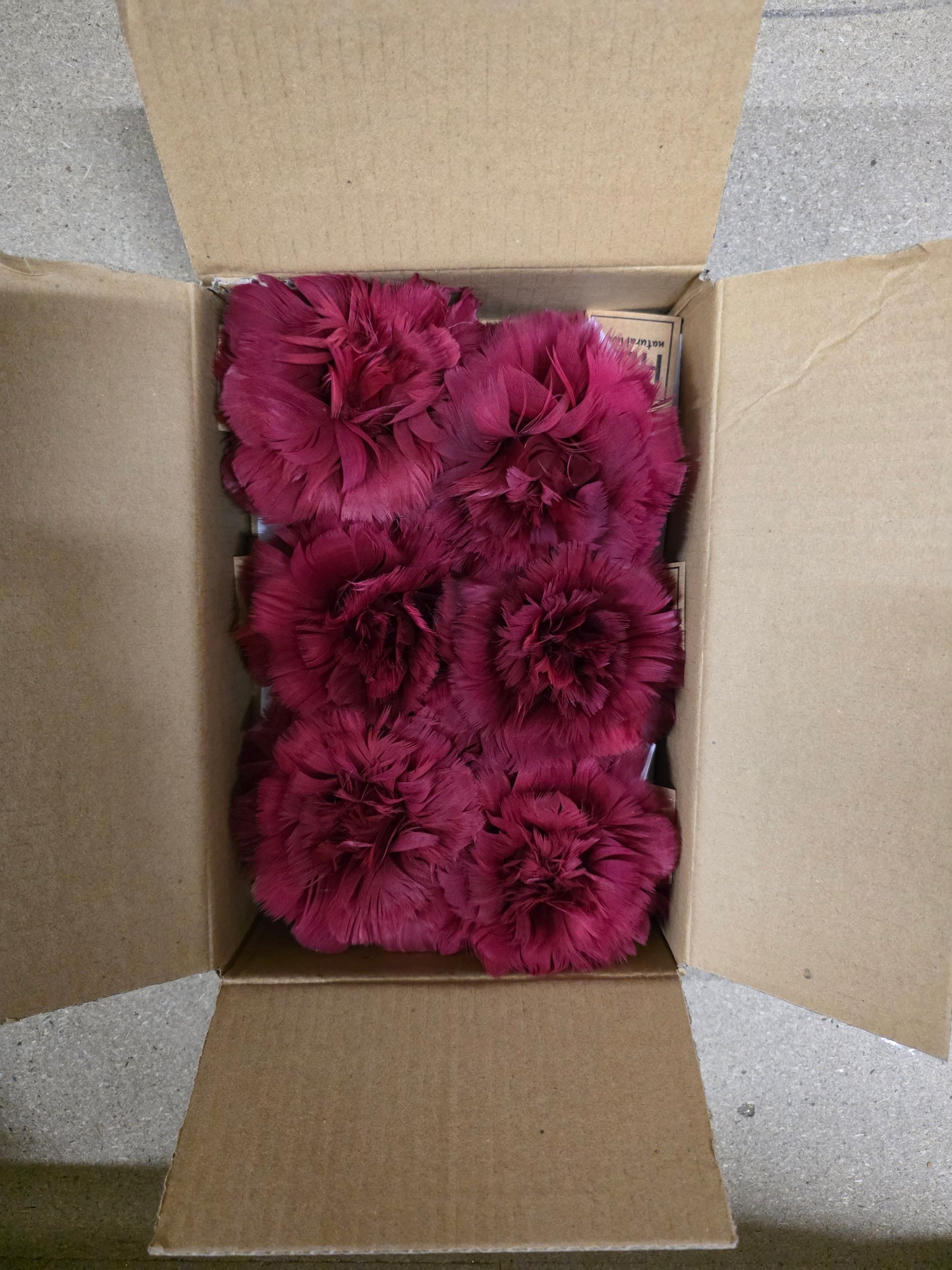 Feather Rose Clip Red 11cm X6