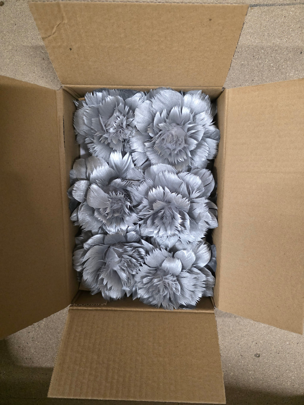 Feather Rose Clip Silver 11cm X6