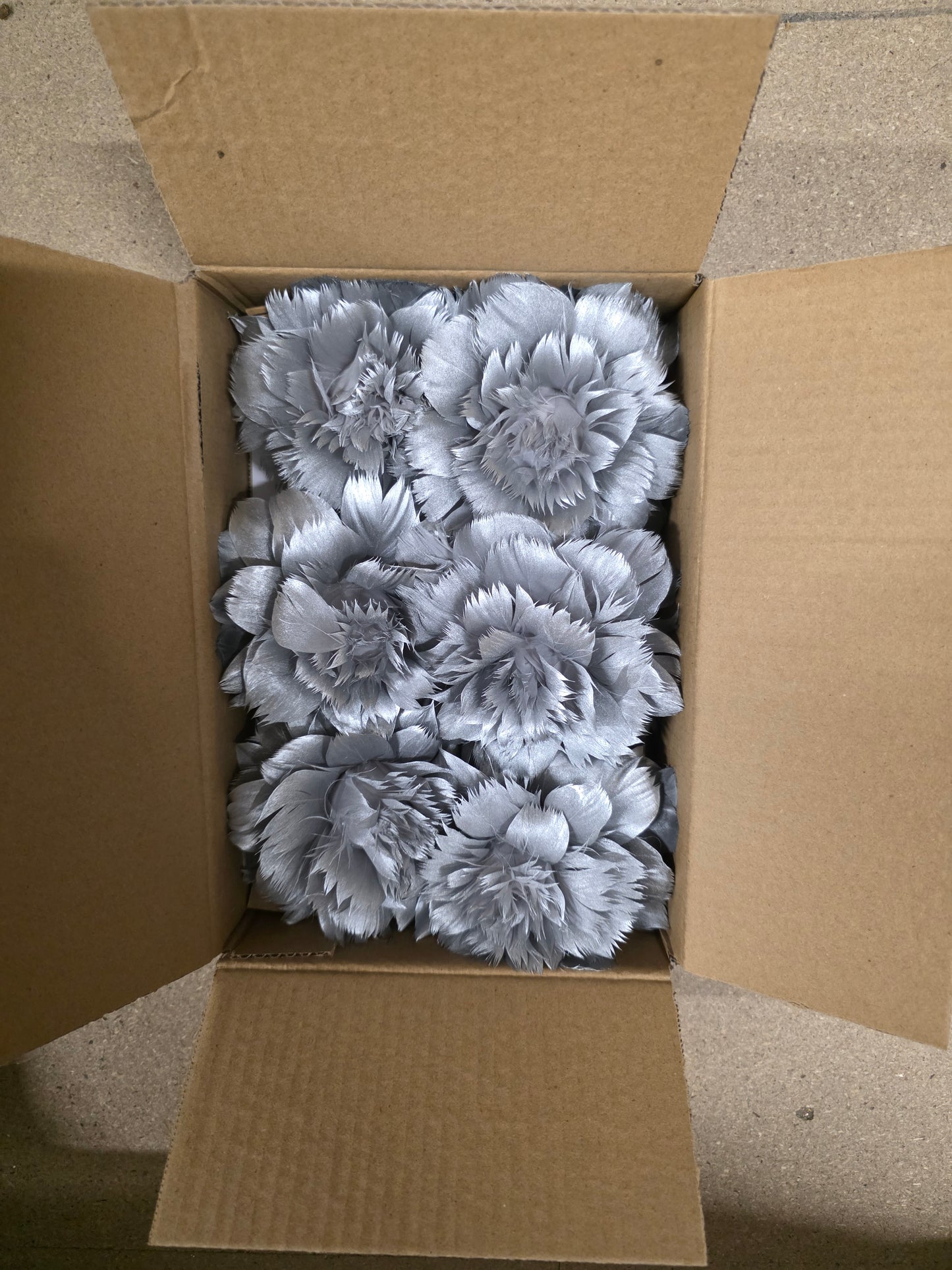 Feather Rose Clip Silver 11cm X6