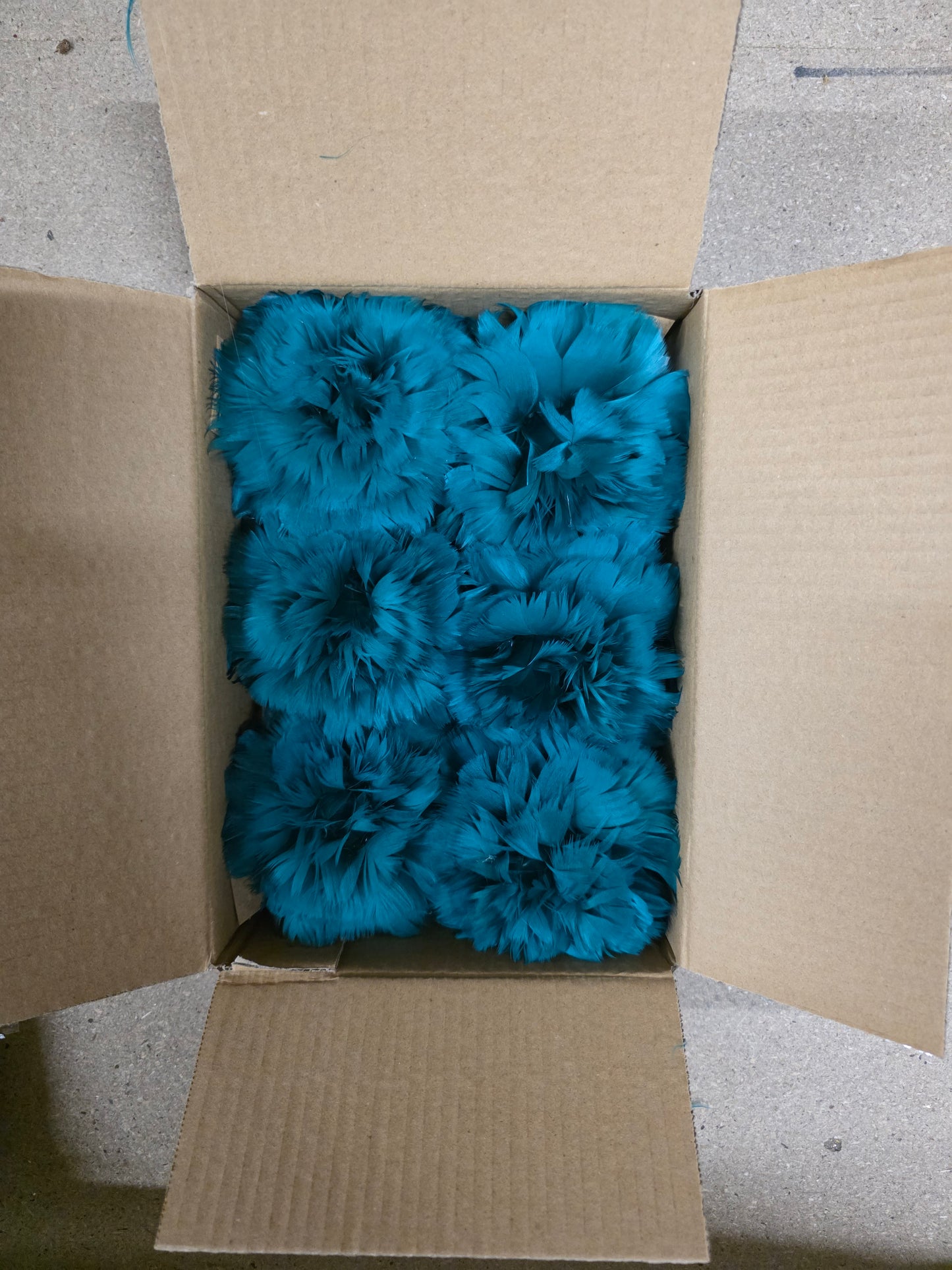 Feather Rose Clip Teal 11cm X6