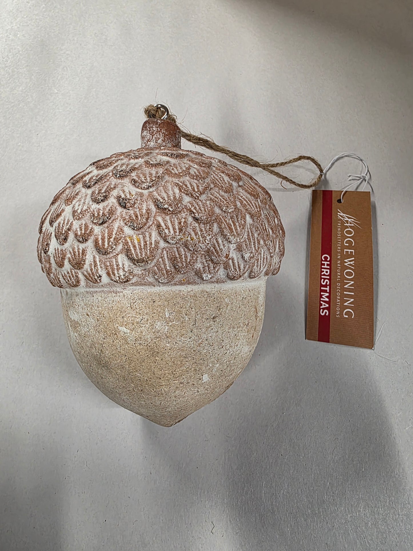 Hanger Acorn Wood 11cm White Washed