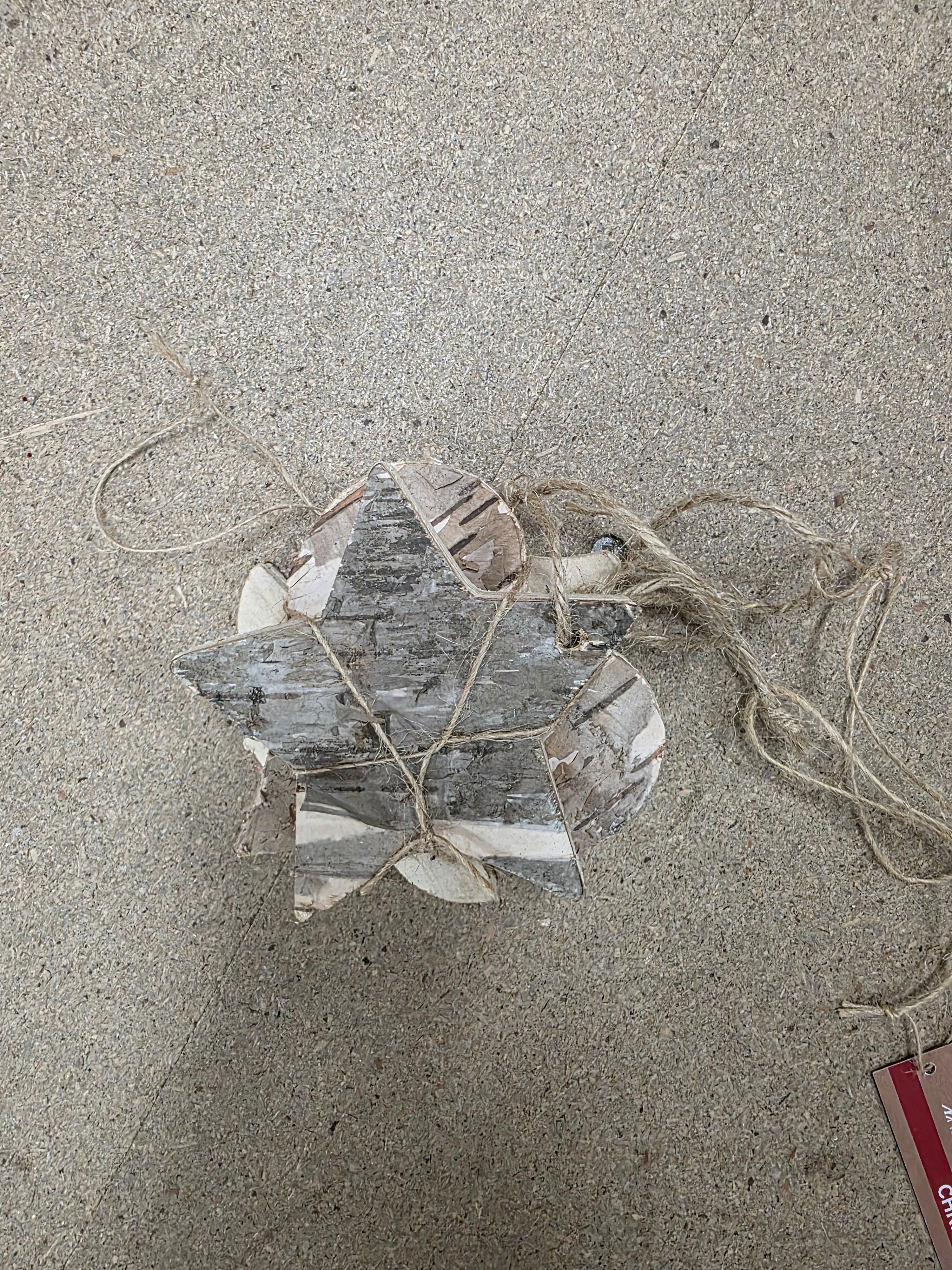 Hanger Birch Bark X3 10cm Natural
