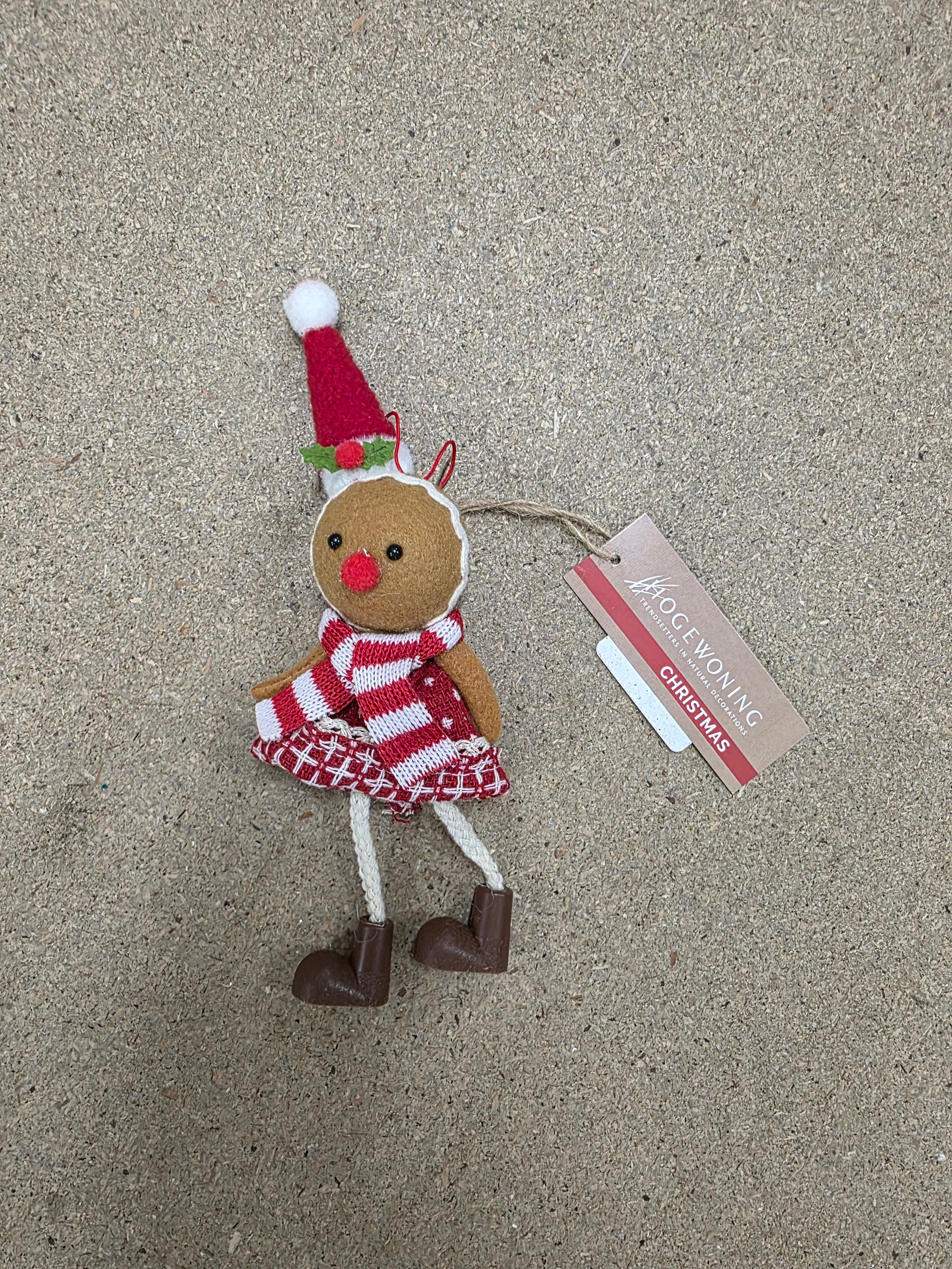 Hanger Gingerbread Red Hat 21cm (PACK OF 2)