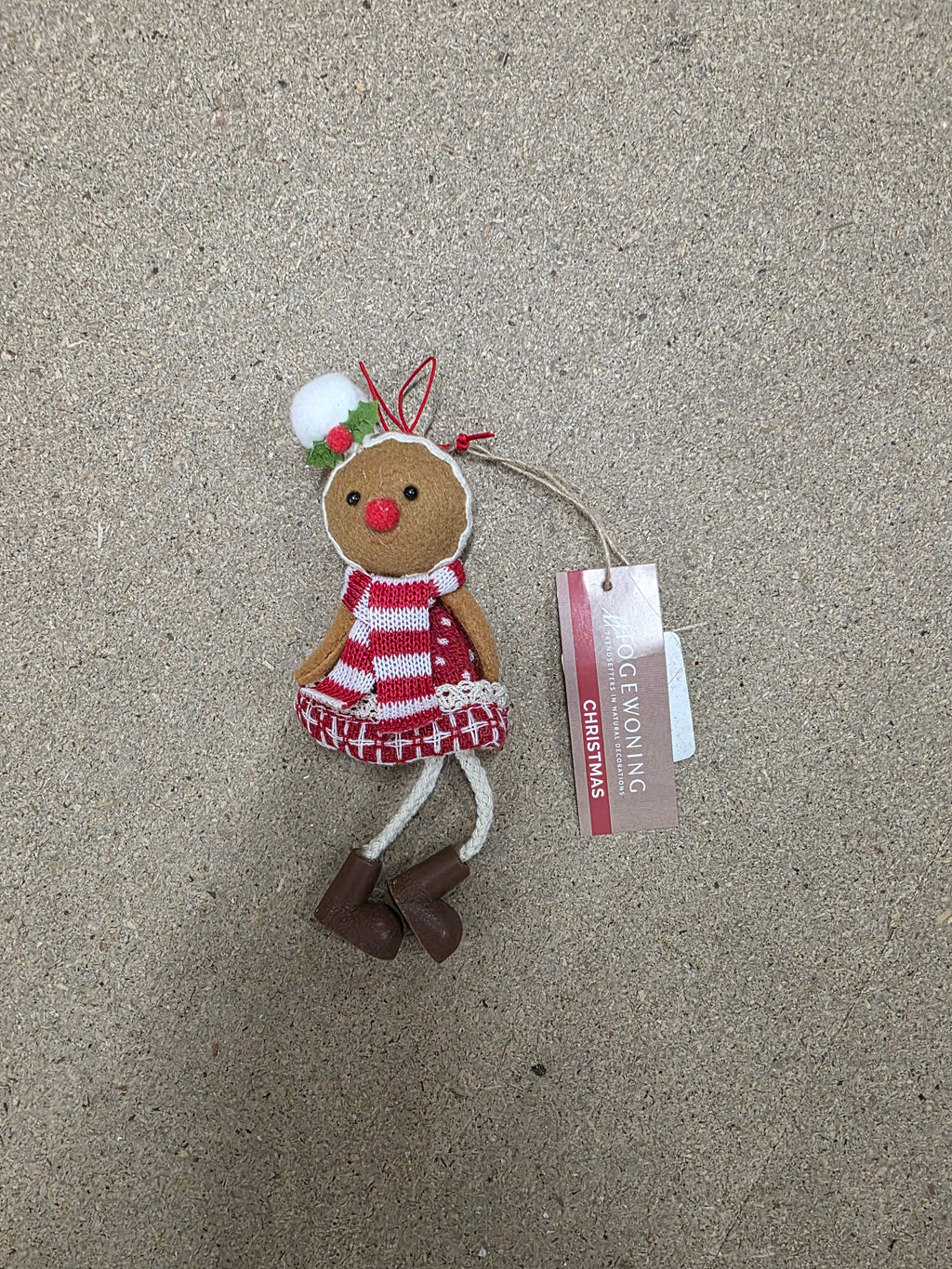 Hanger Gingerbread White Hat 21cm (PACK OF 2)