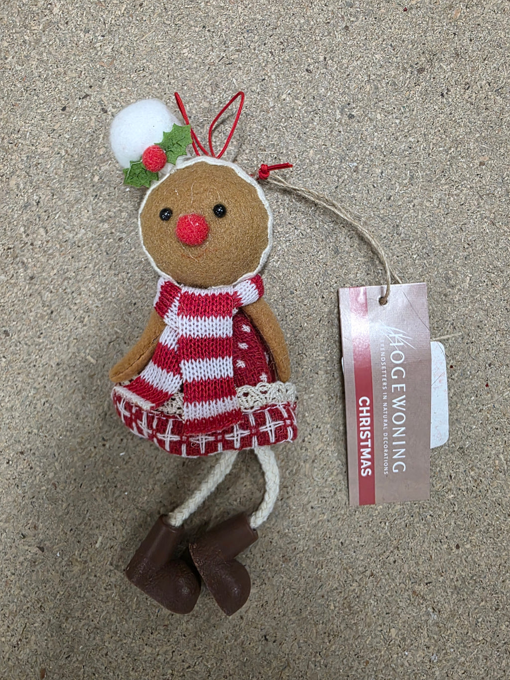Hanger Gingerbread White Hat 21cm (PACK OF 2)