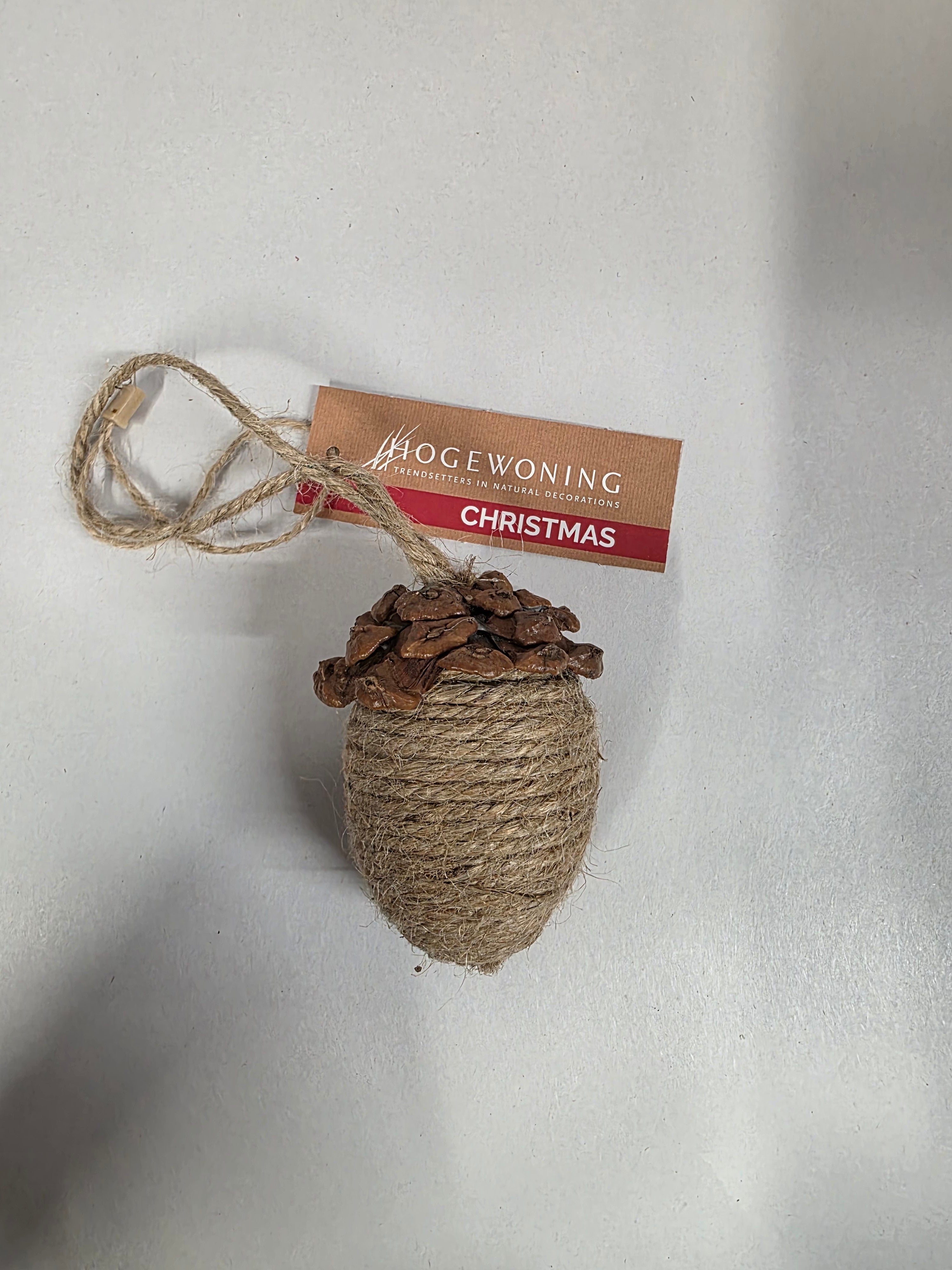 Hanger Pinecone Rope 7cm Natural (PACK OF 2)